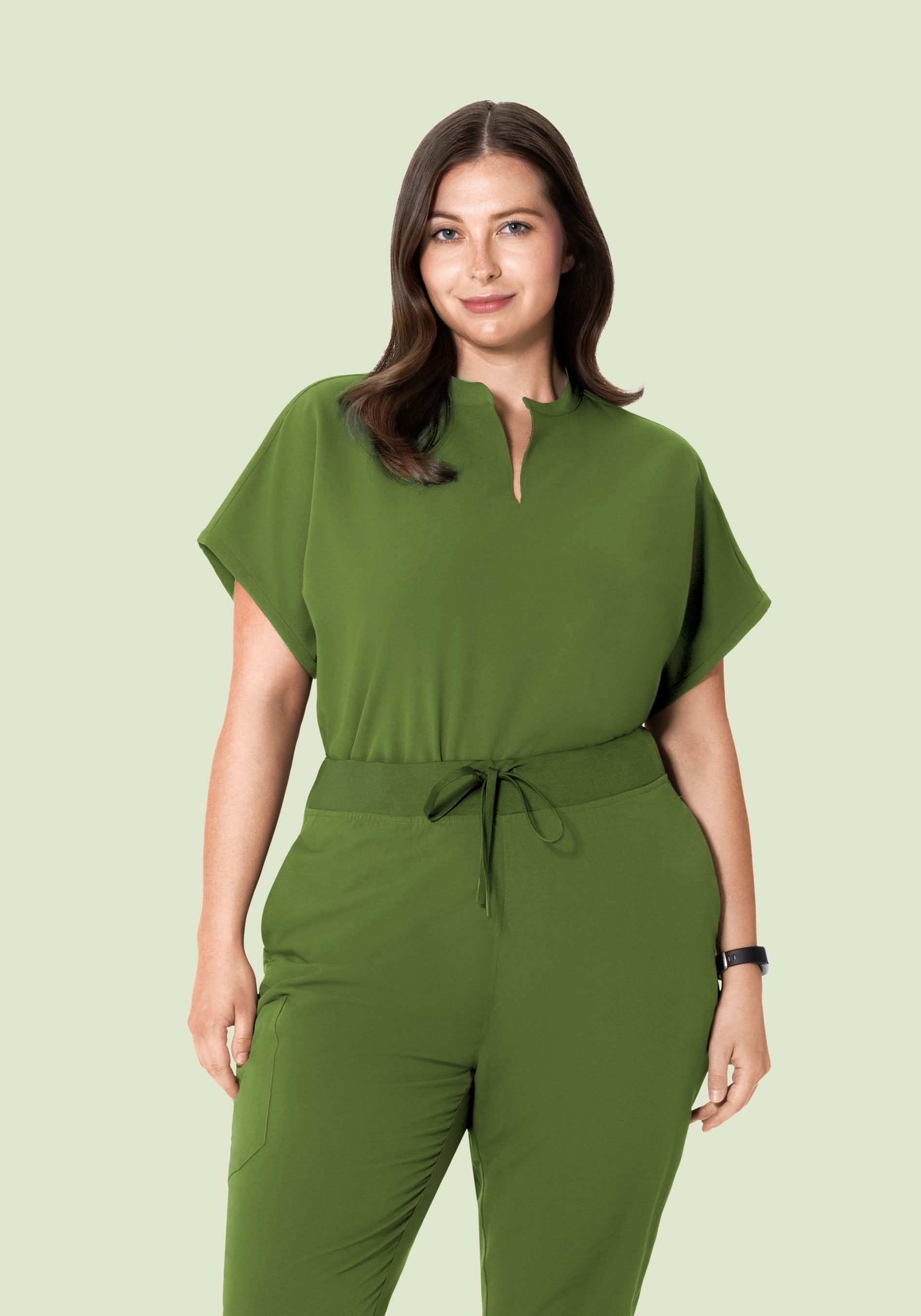 Mandarin Dolman Top Moss