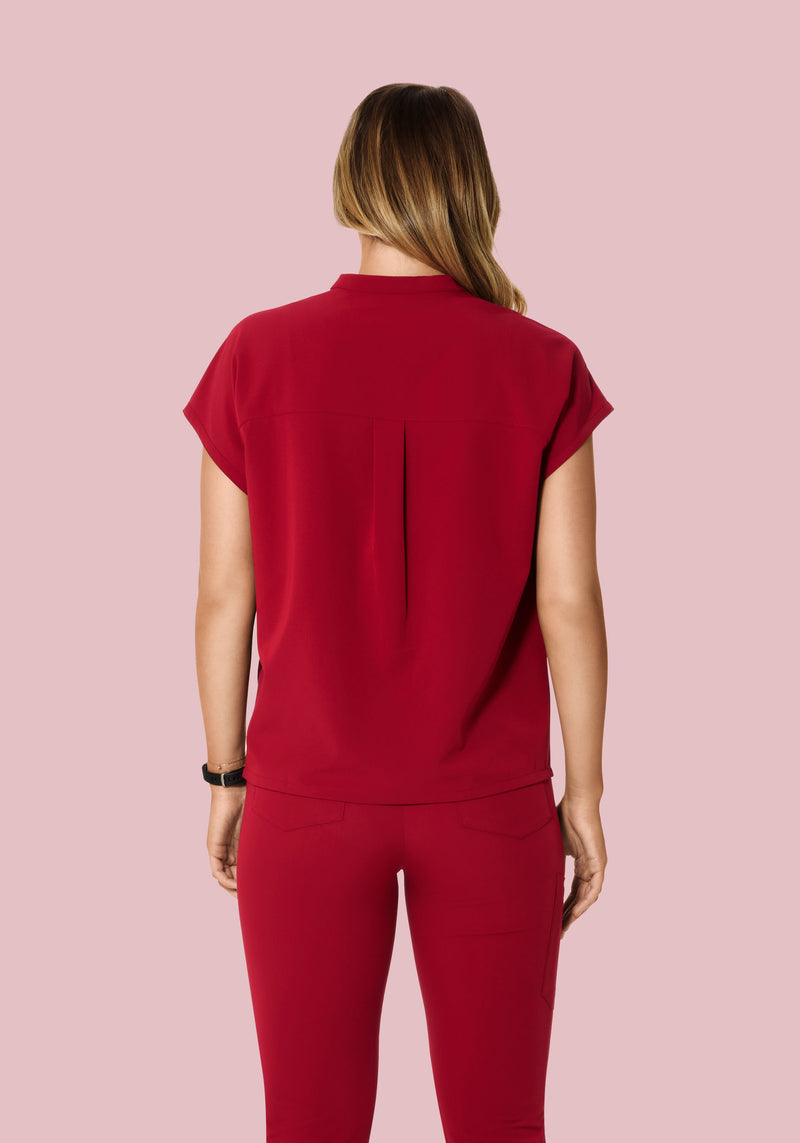 Mandarin Dolman Top Cardinal