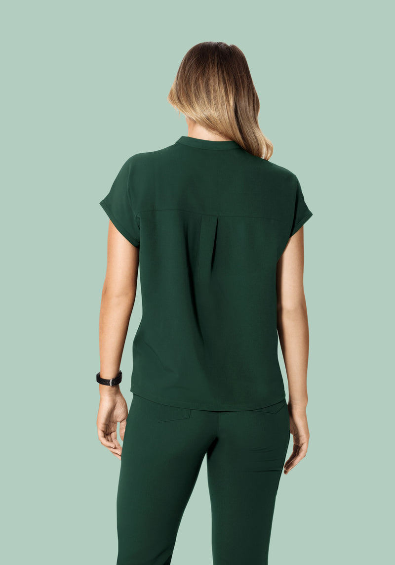 Mandarin Dolman Top Midnight Green