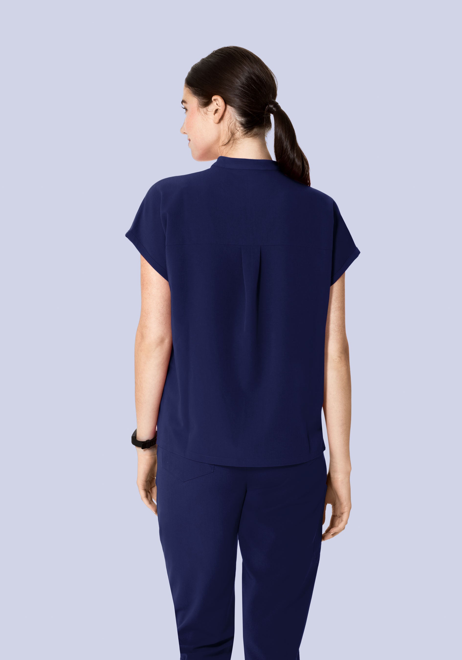 Mandarin Dolman Top Navy