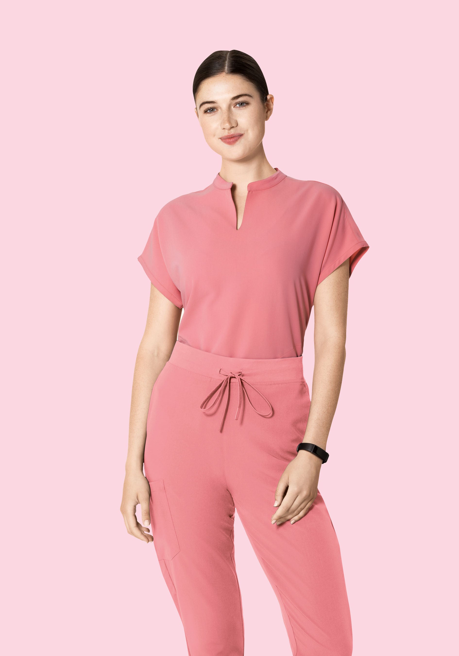 Women's Oversized Mandarin Dolman Scrub Top - Peony | Mandala Scrubs