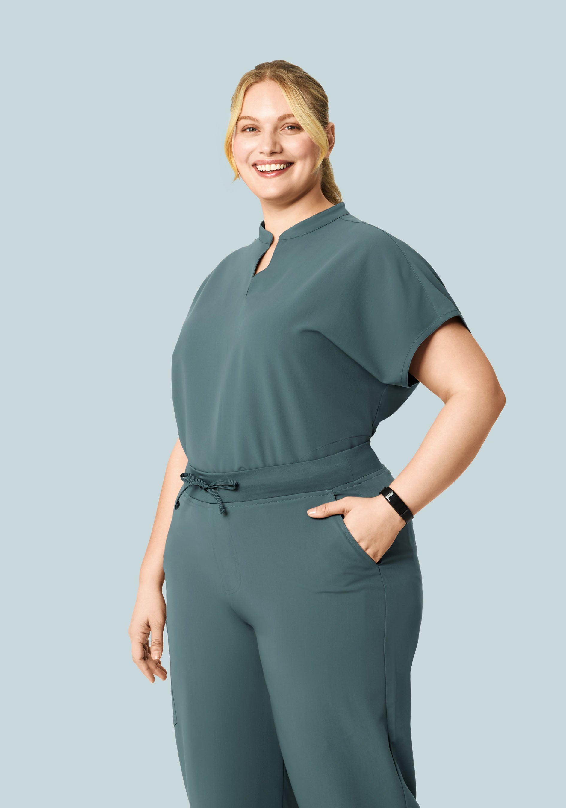 Mandarin Dolman Top Stormy Sky