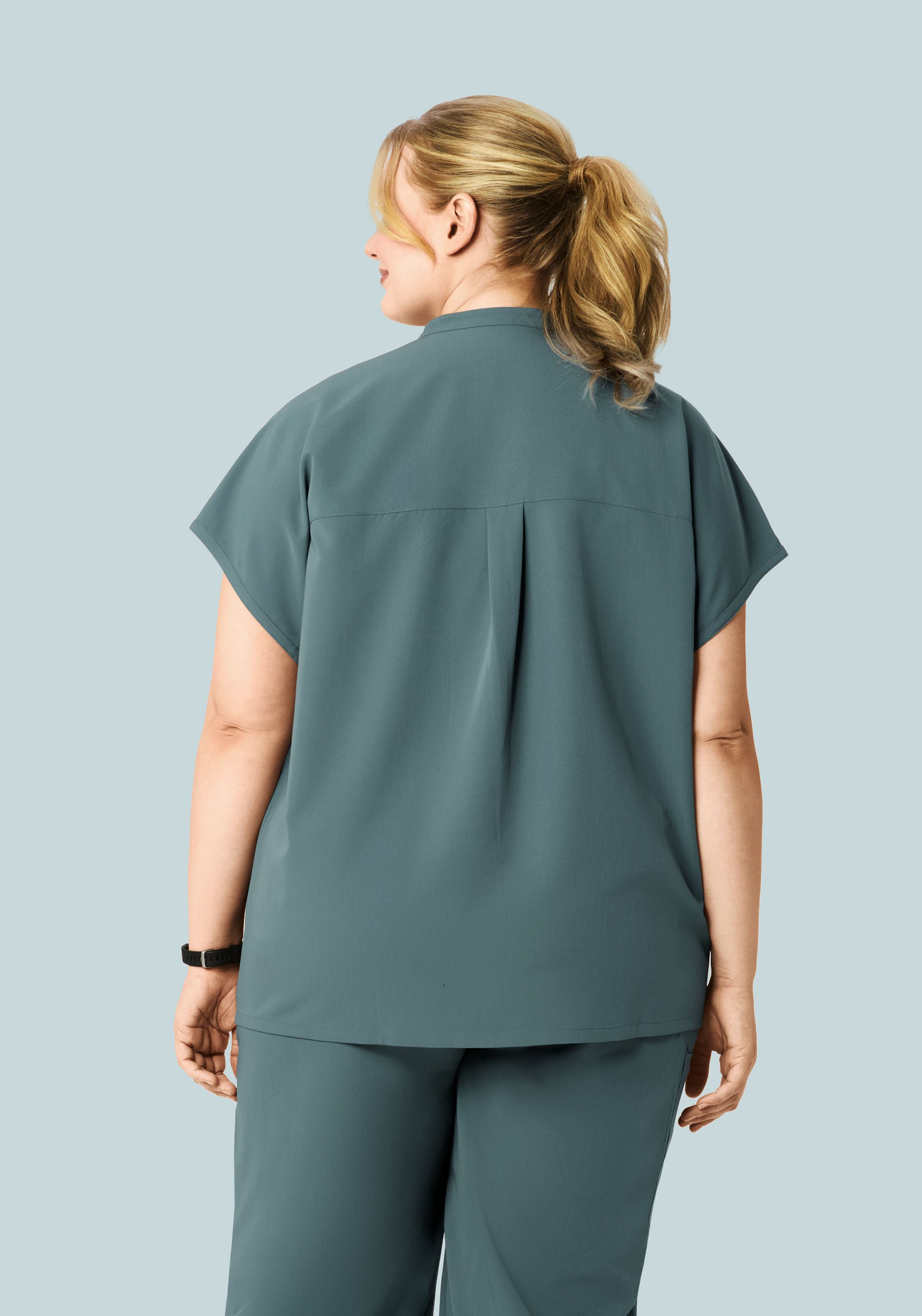 Mandarin Dolman Top Stormy Sky