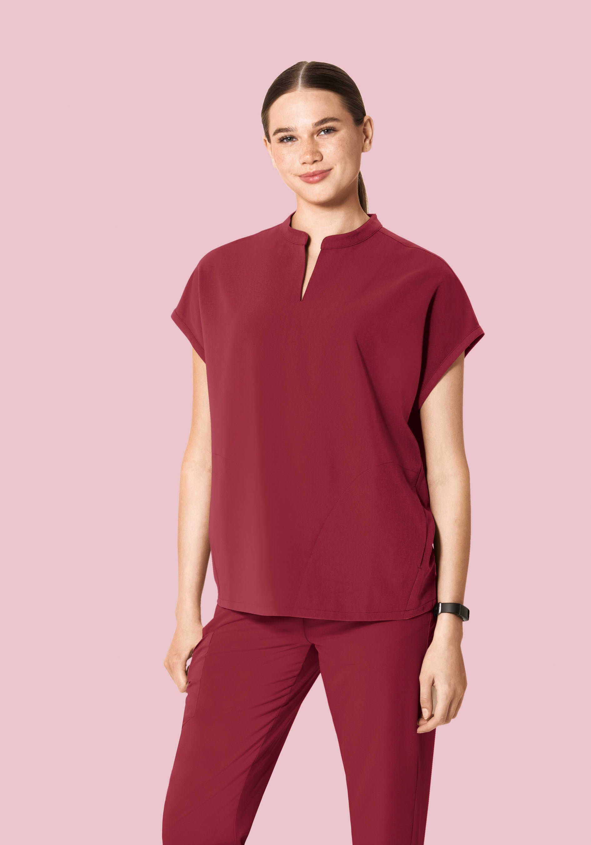 Mandarin Dolman Top Garnet