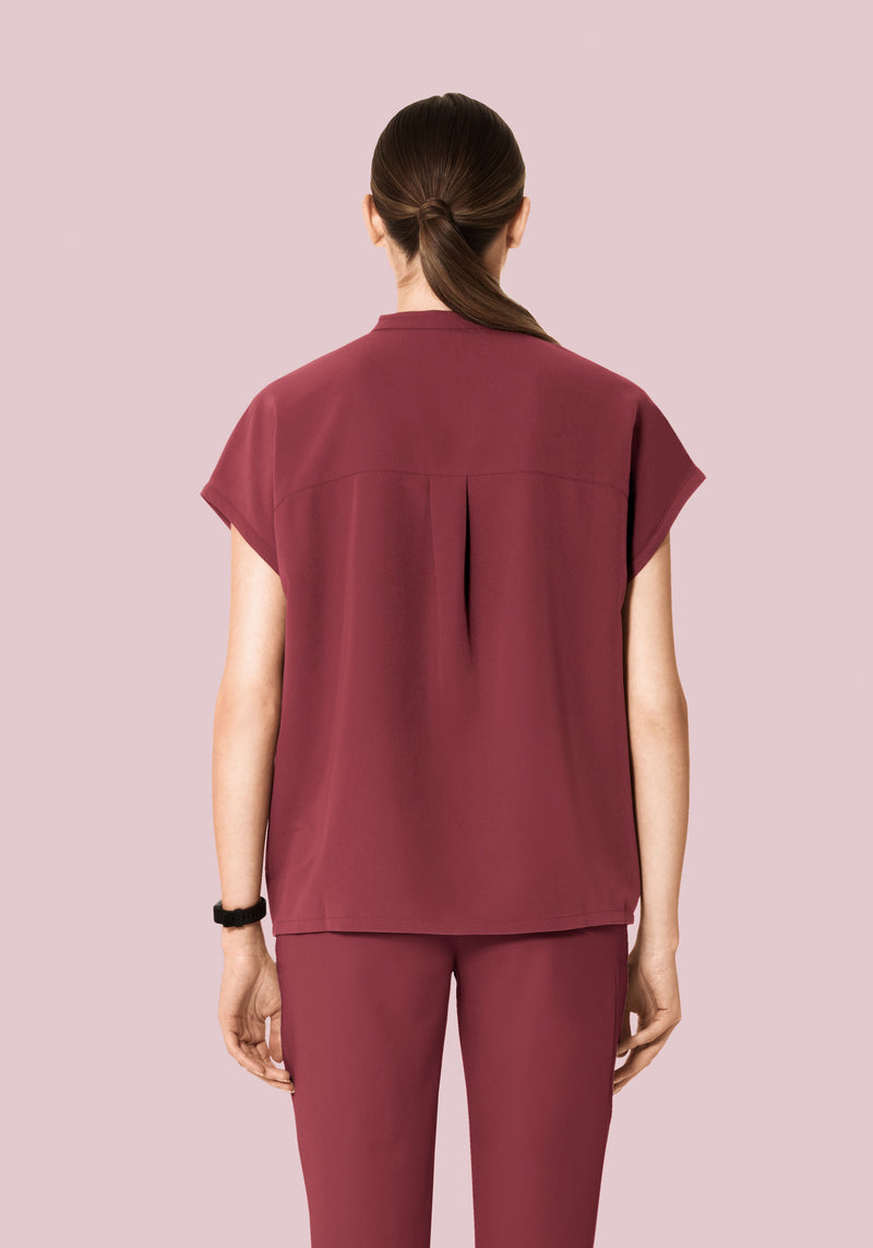 Mandarin Dolman Top Raisin