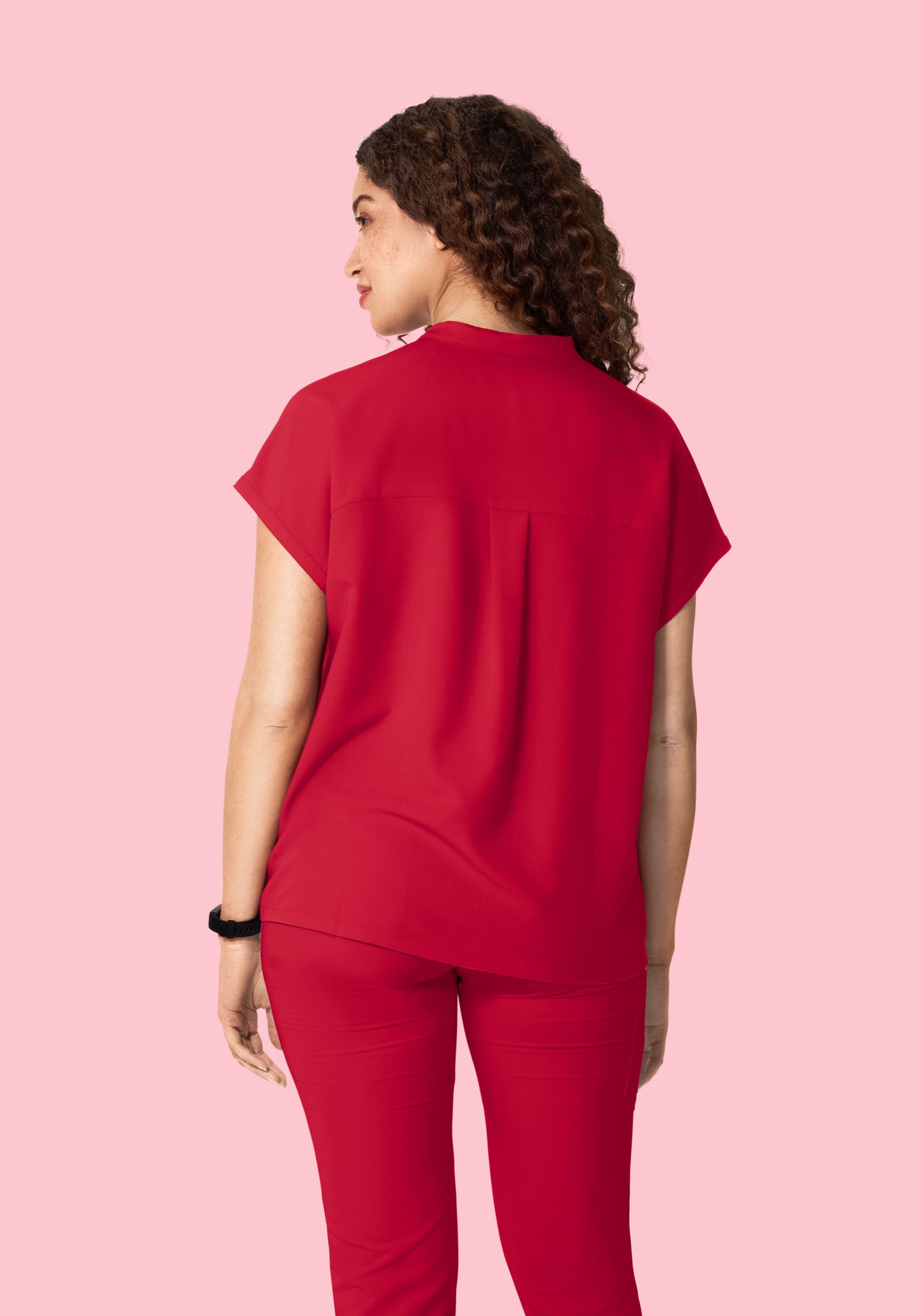 Mandarin Dolman Top Crimson