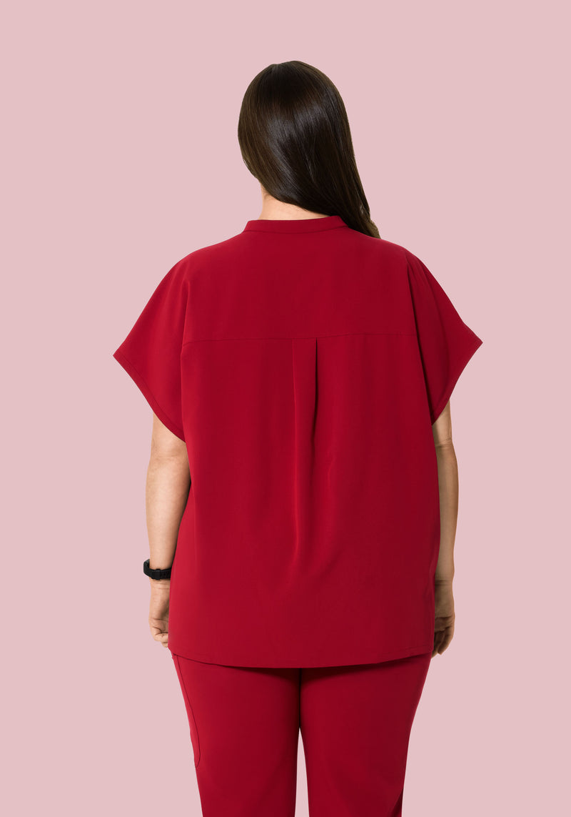 Mandarin Dolman Top Cardinal