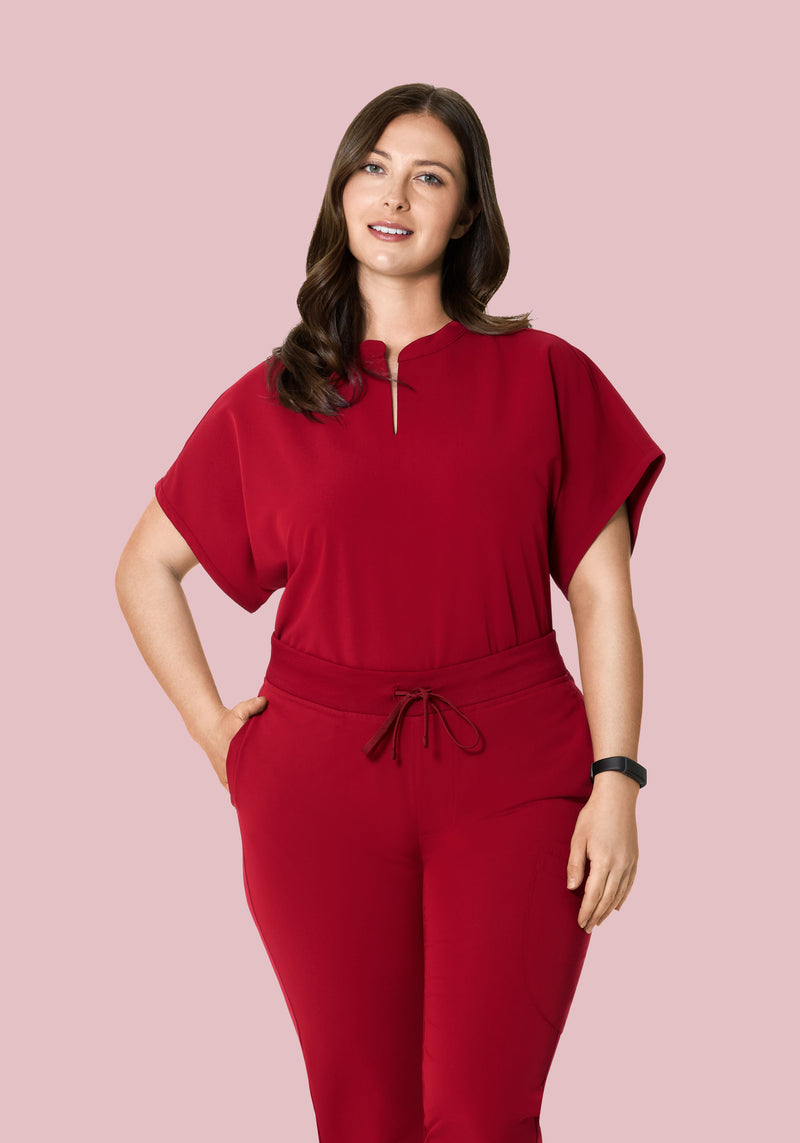 Mandarin Dolman Top Cardinal