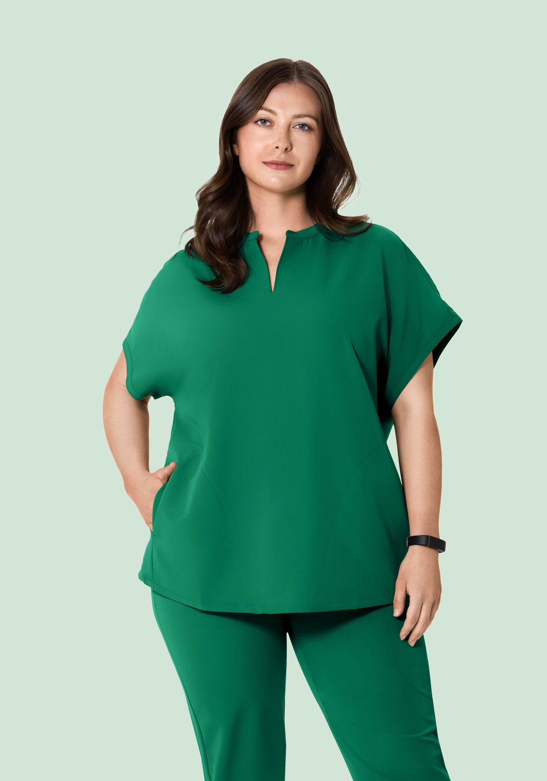 Mandarin Dolman Top Envy Green