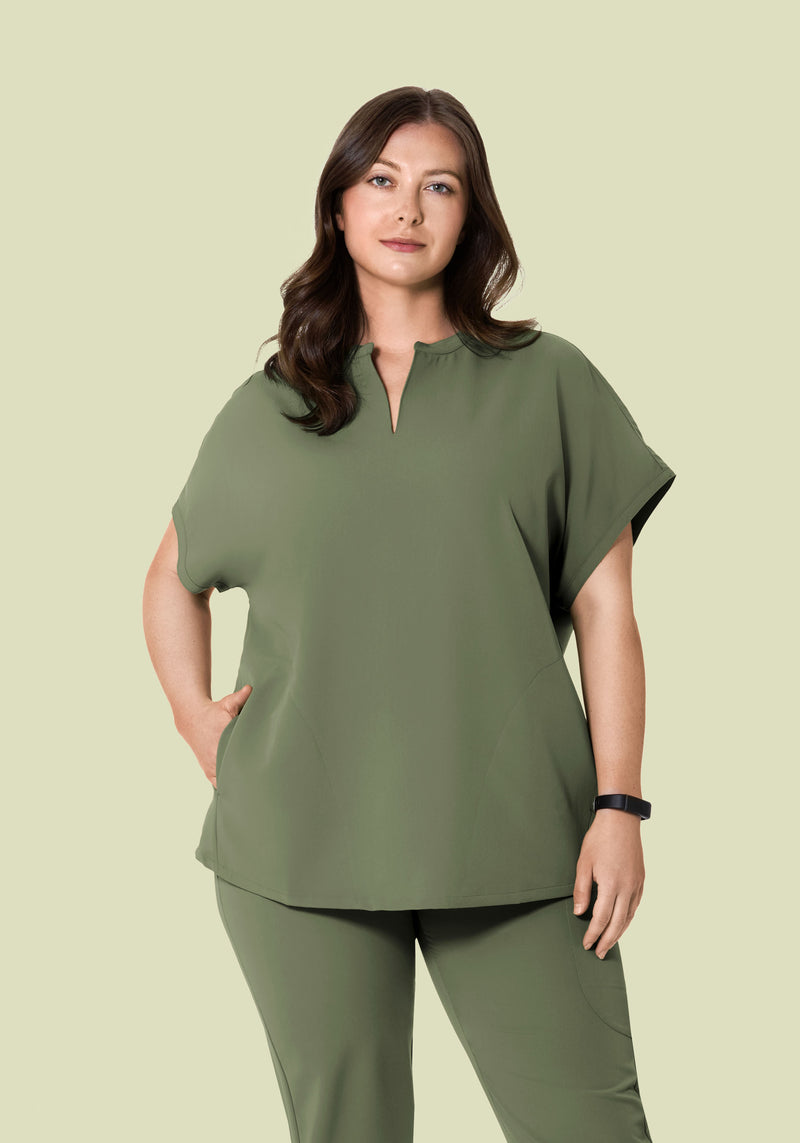 Mandarin Dolman Top Sage