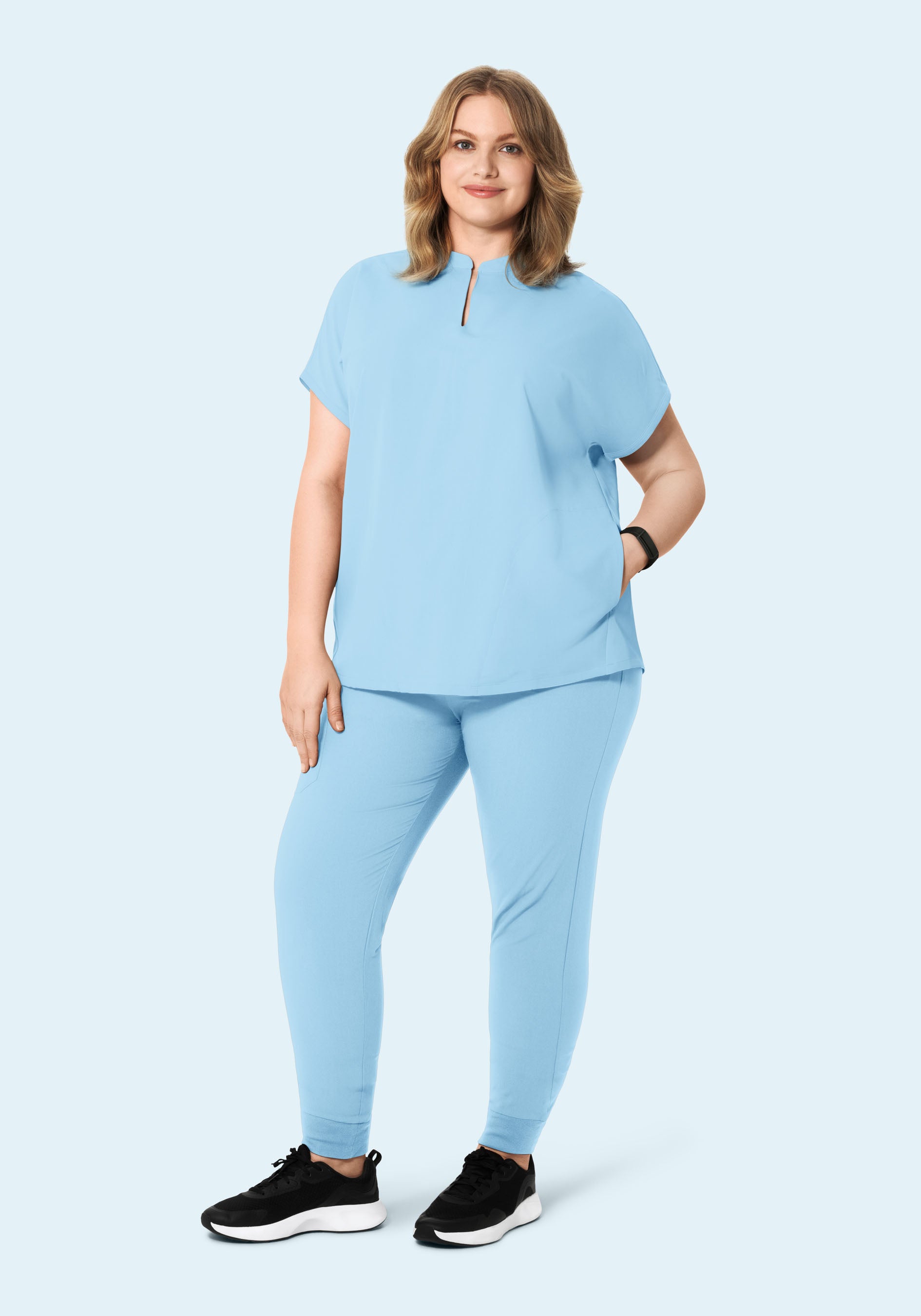 Mandarin Dolman Top Nordic Blue