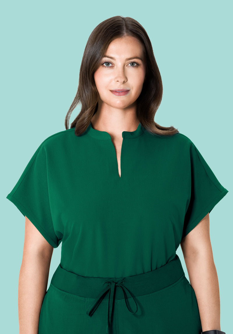 Mandarin Dolman Top Hunter Green