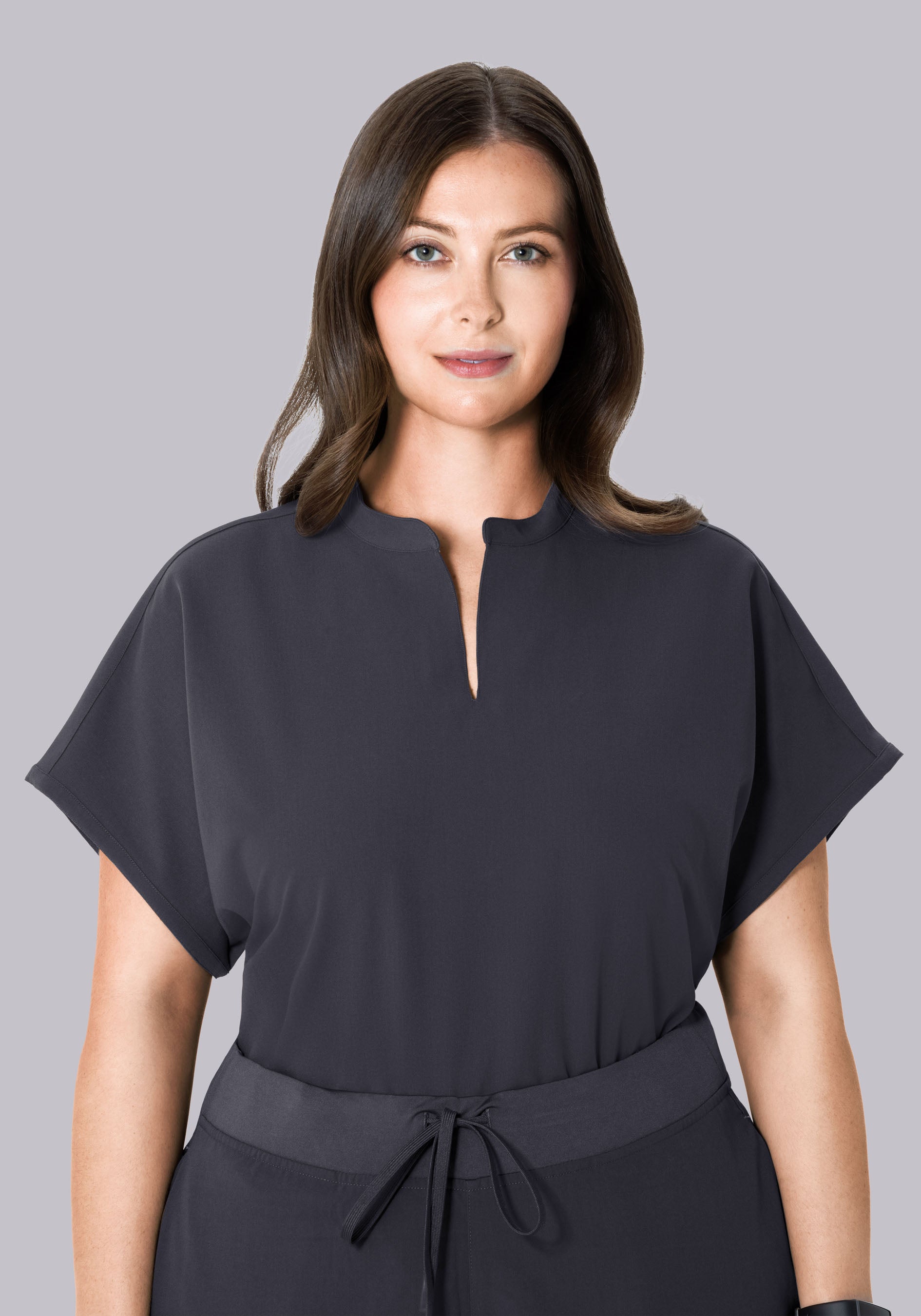 Mandarin Dolman Top Pewter