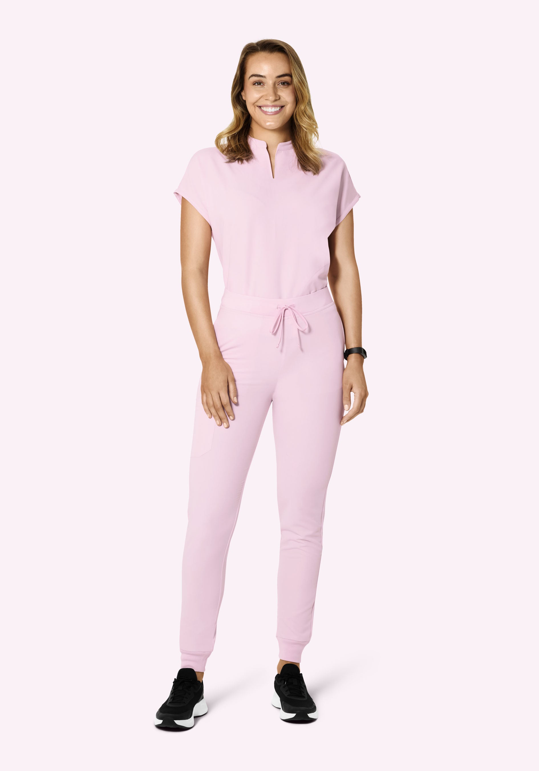 High Waisted Joggers Misty Rose