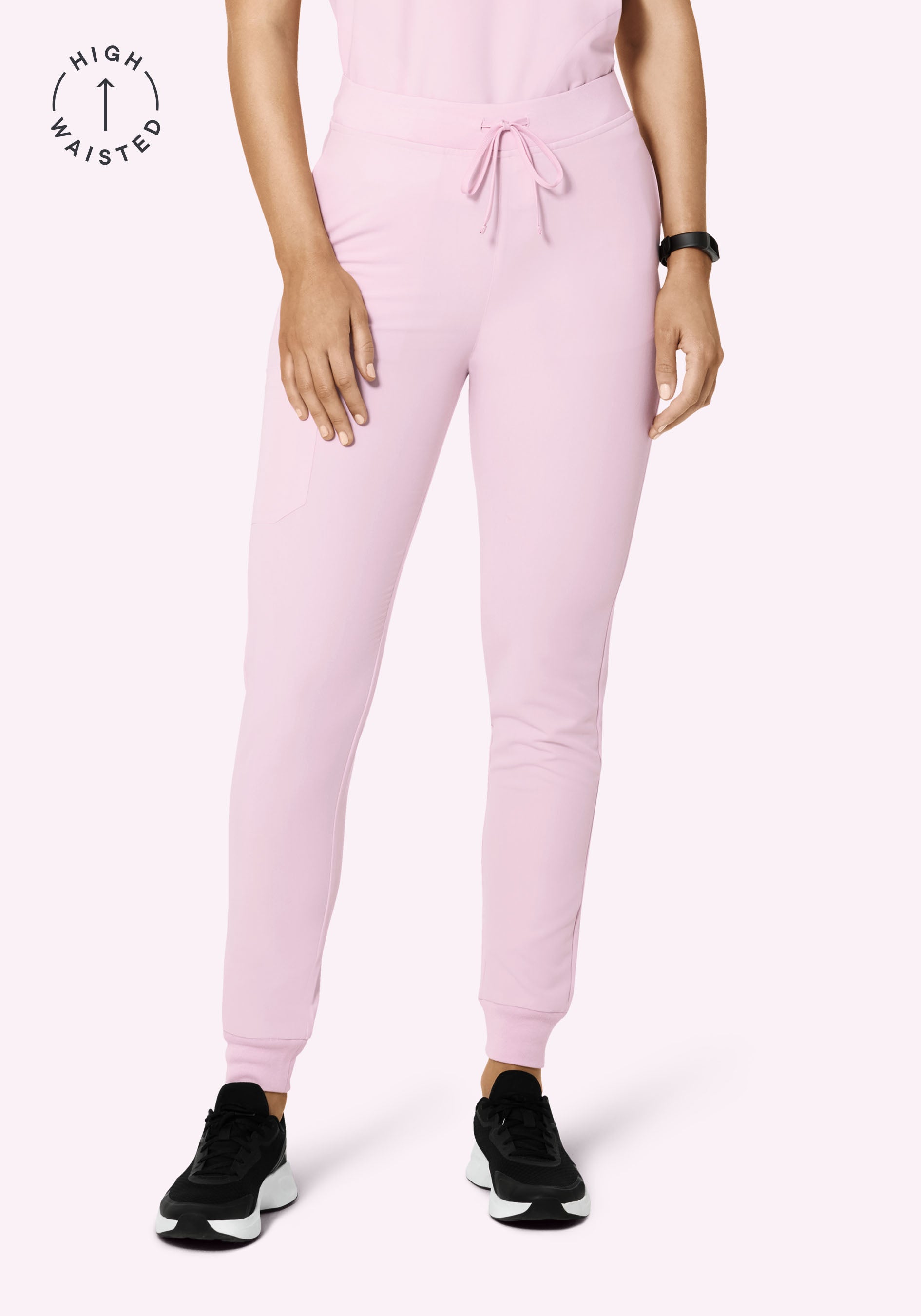 High Waisted Joggers Misty Rose