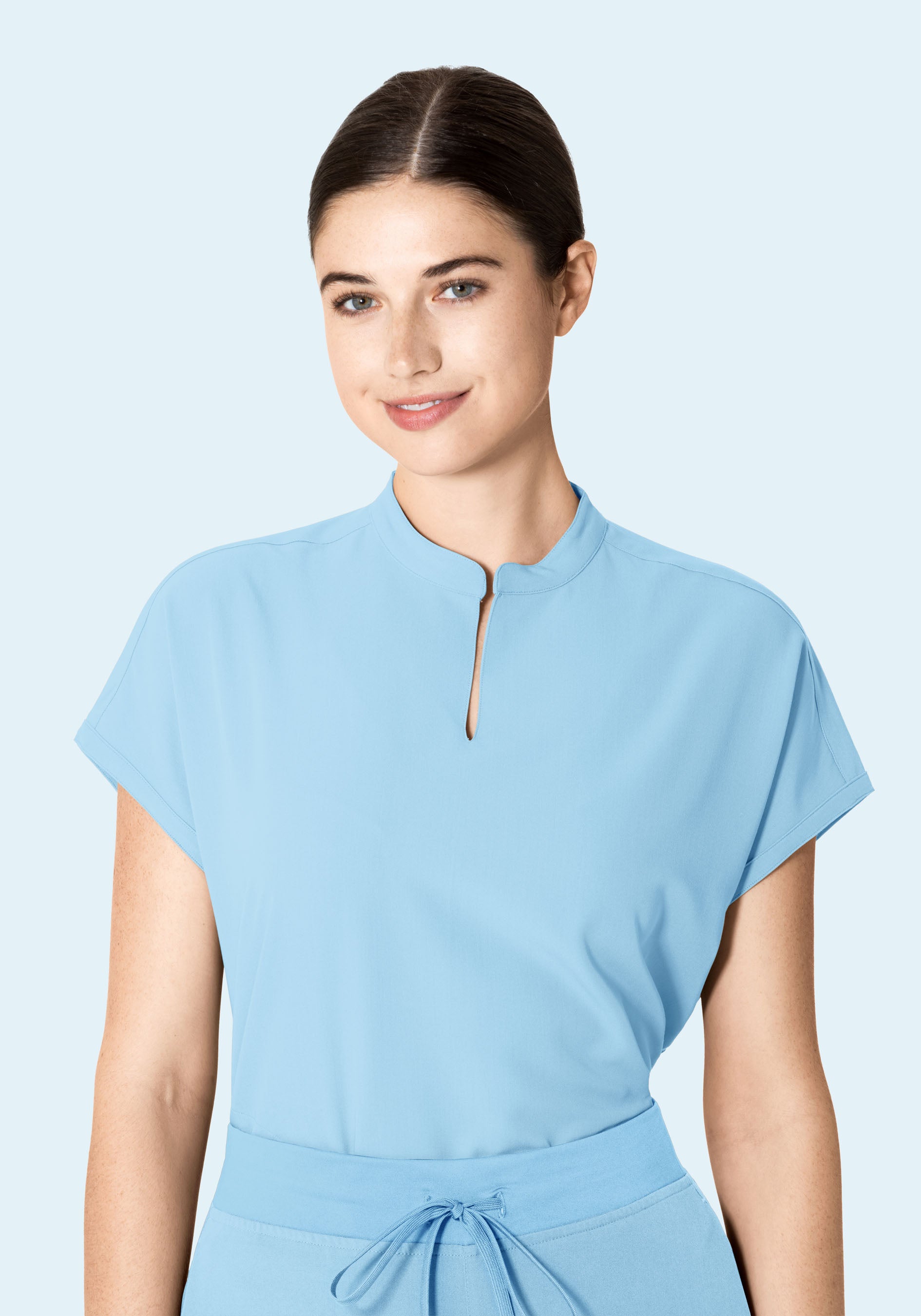 Mandarin Dolman Top Nordic Blue