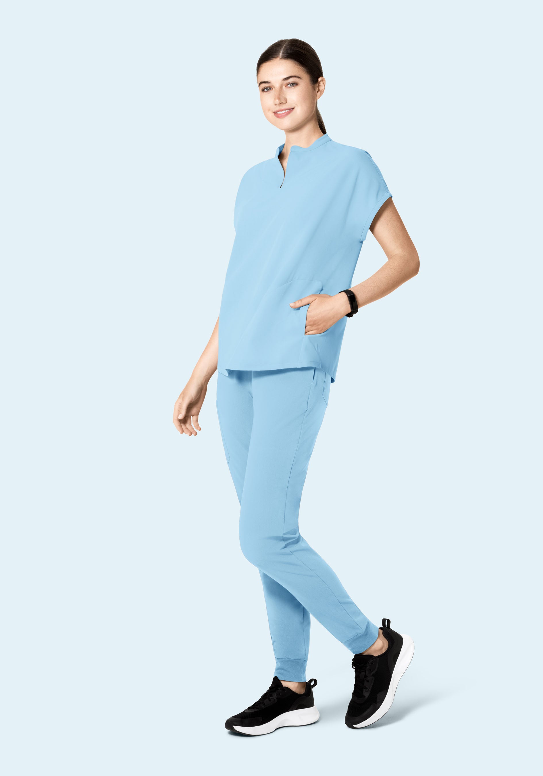 Mandarin Dolman Top Nordic Blue