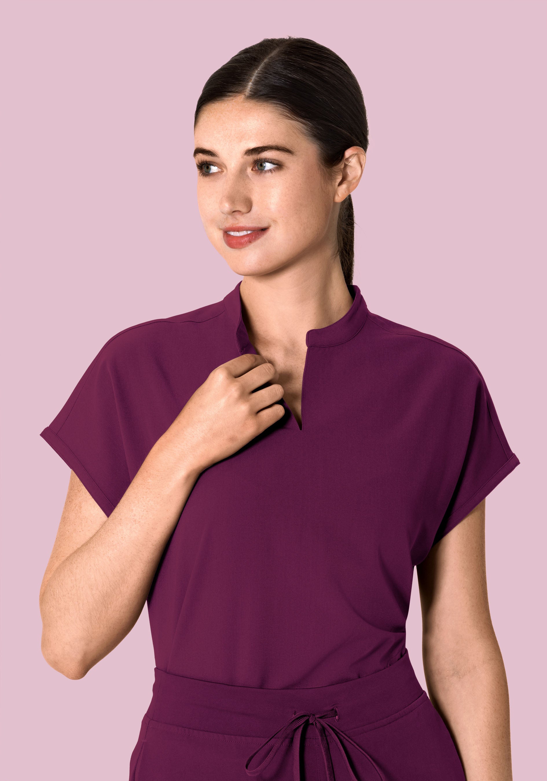 Mandarin Dolman Top Plum