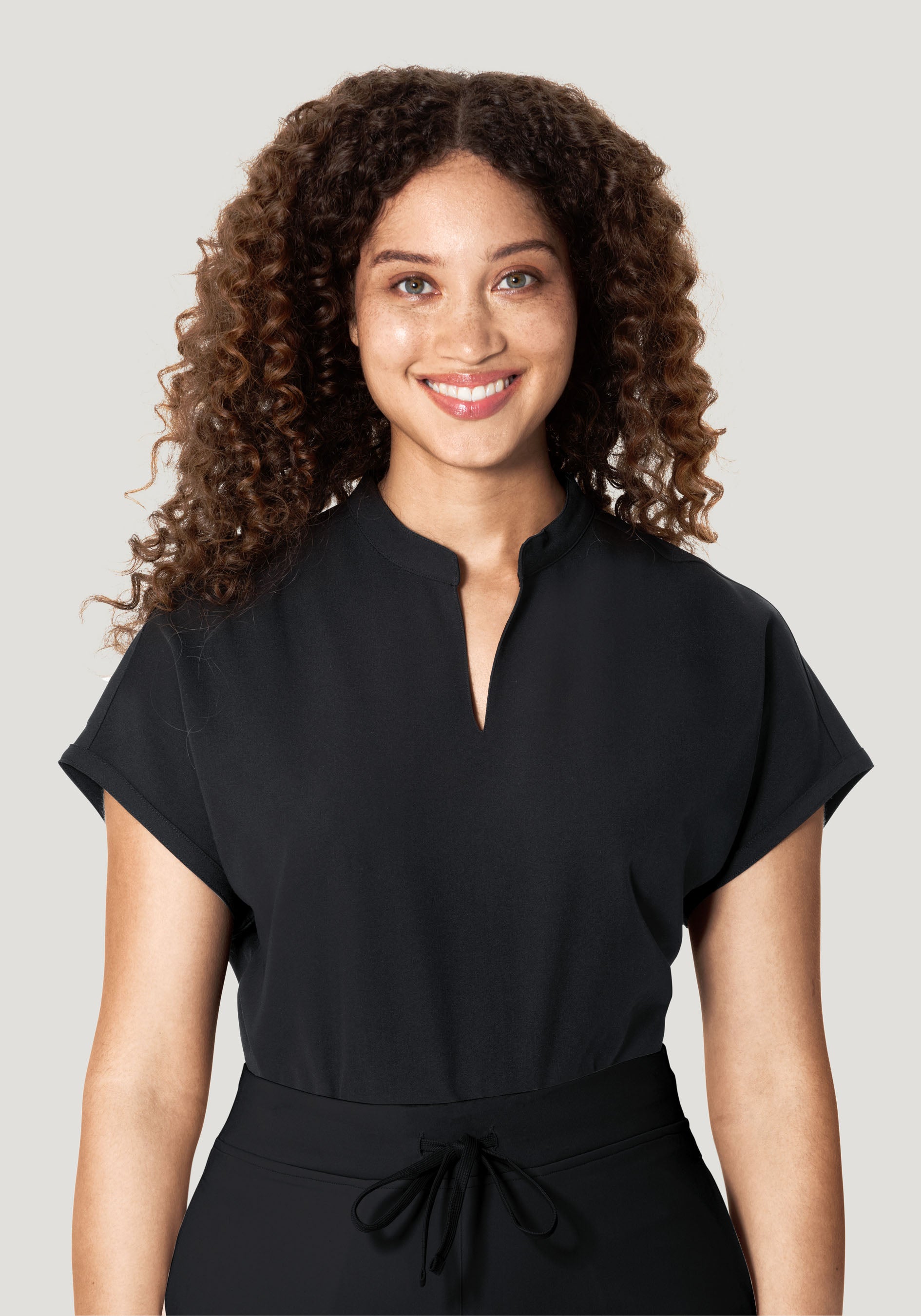 Mandarin Dolman Top Black