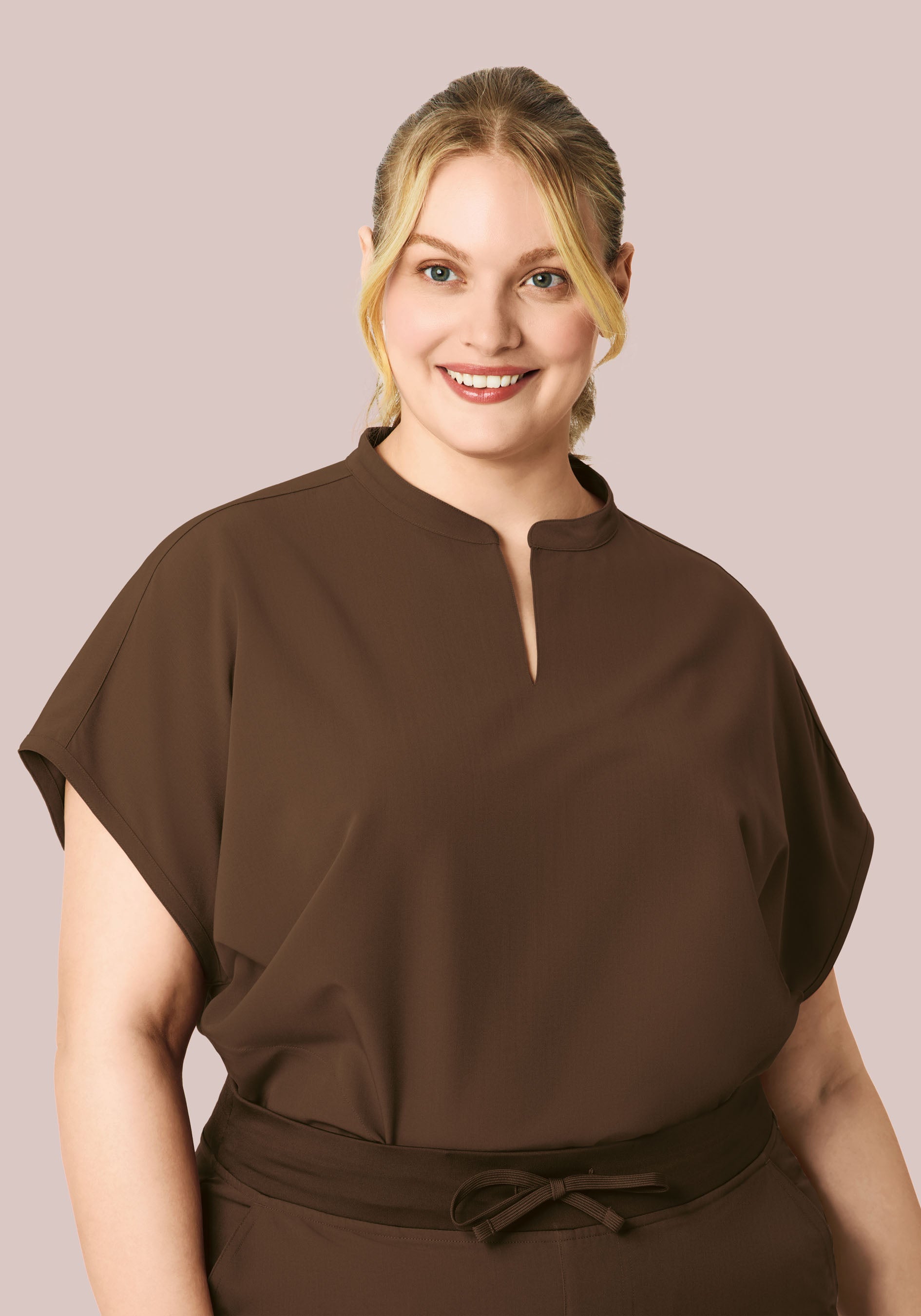 Mandarin Dolman Top Chocolate Brown