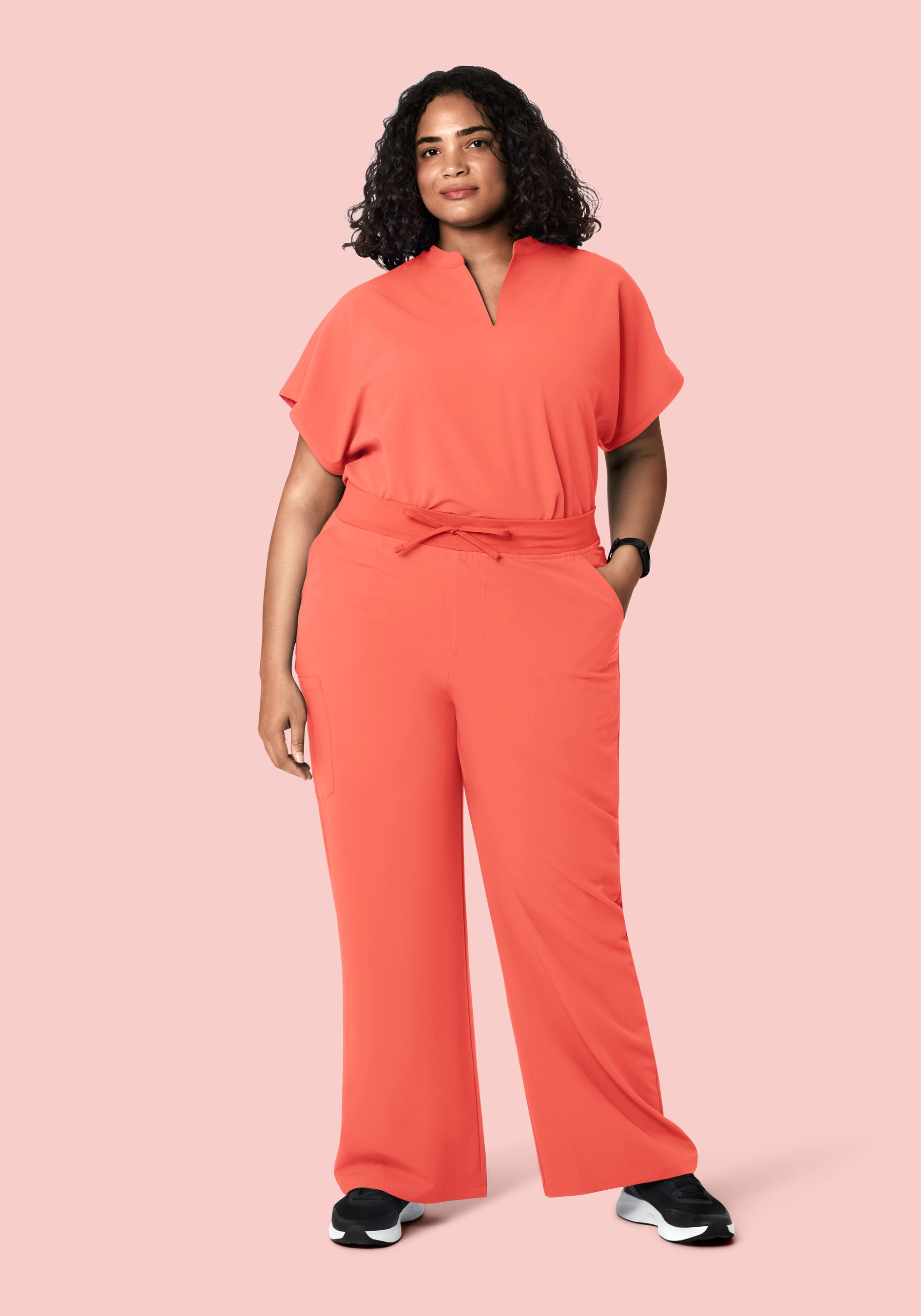Mandarin Dolman Top Coral