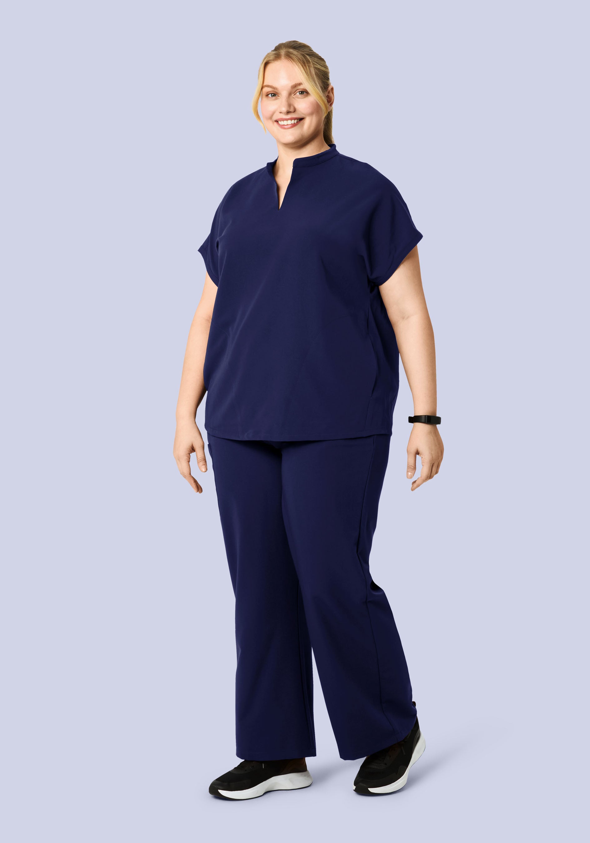 High Waisted Wide Leg Navy Mandala Scrubs