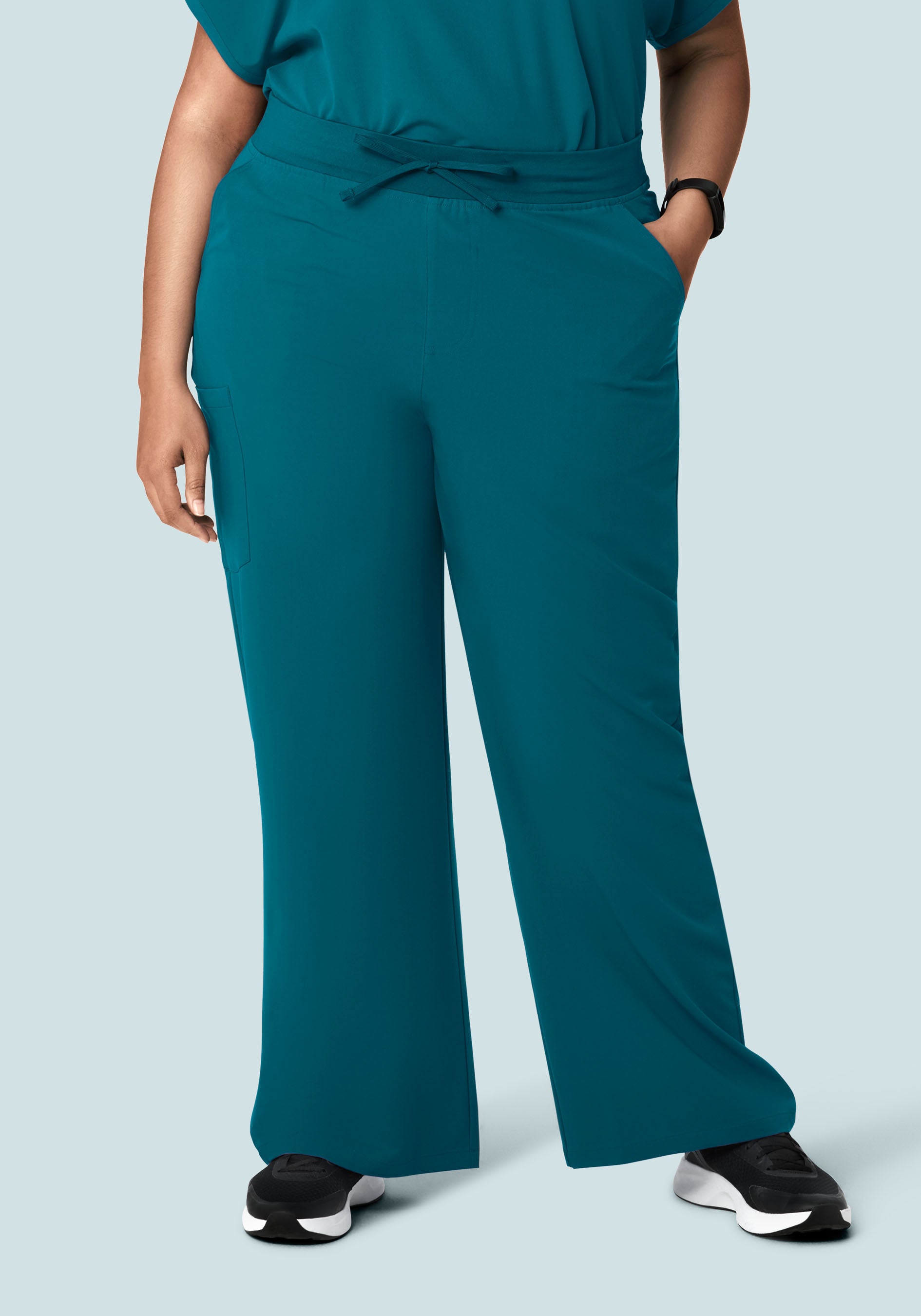 High Waisted Wide Leg Peacock