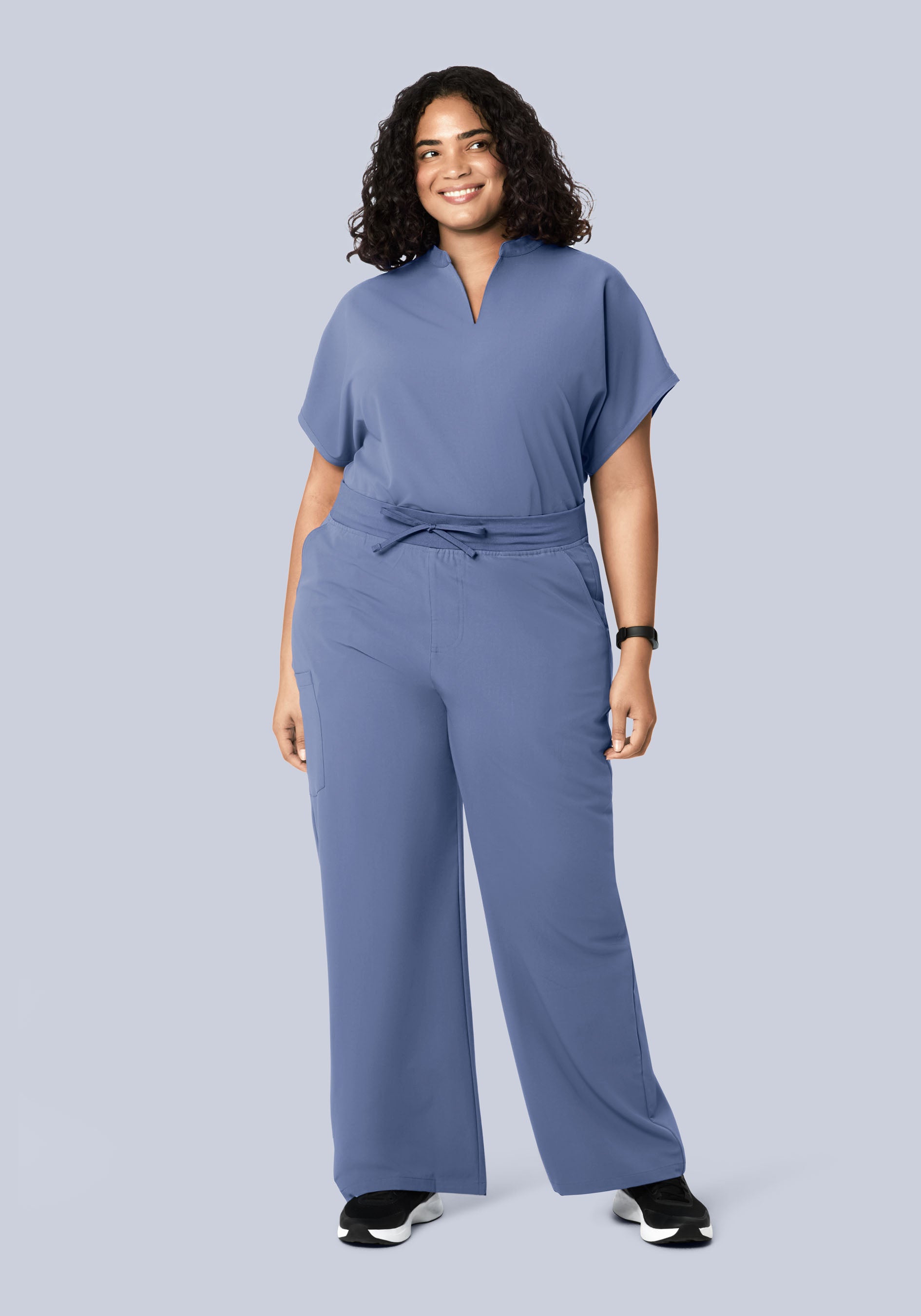 High Waisted Wide Leg Periwinkle