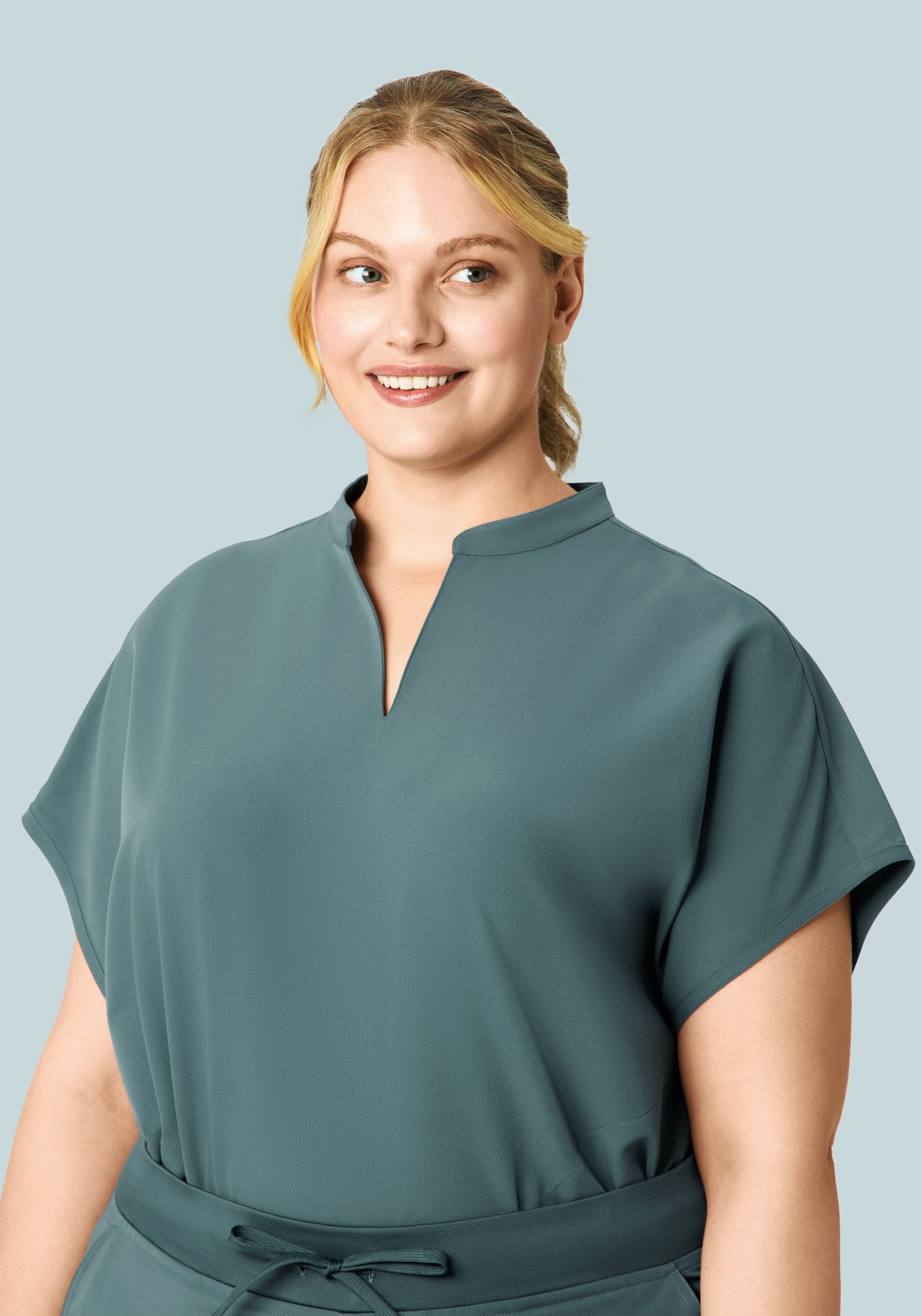 Mandarin Dolman Top Stormy Sky