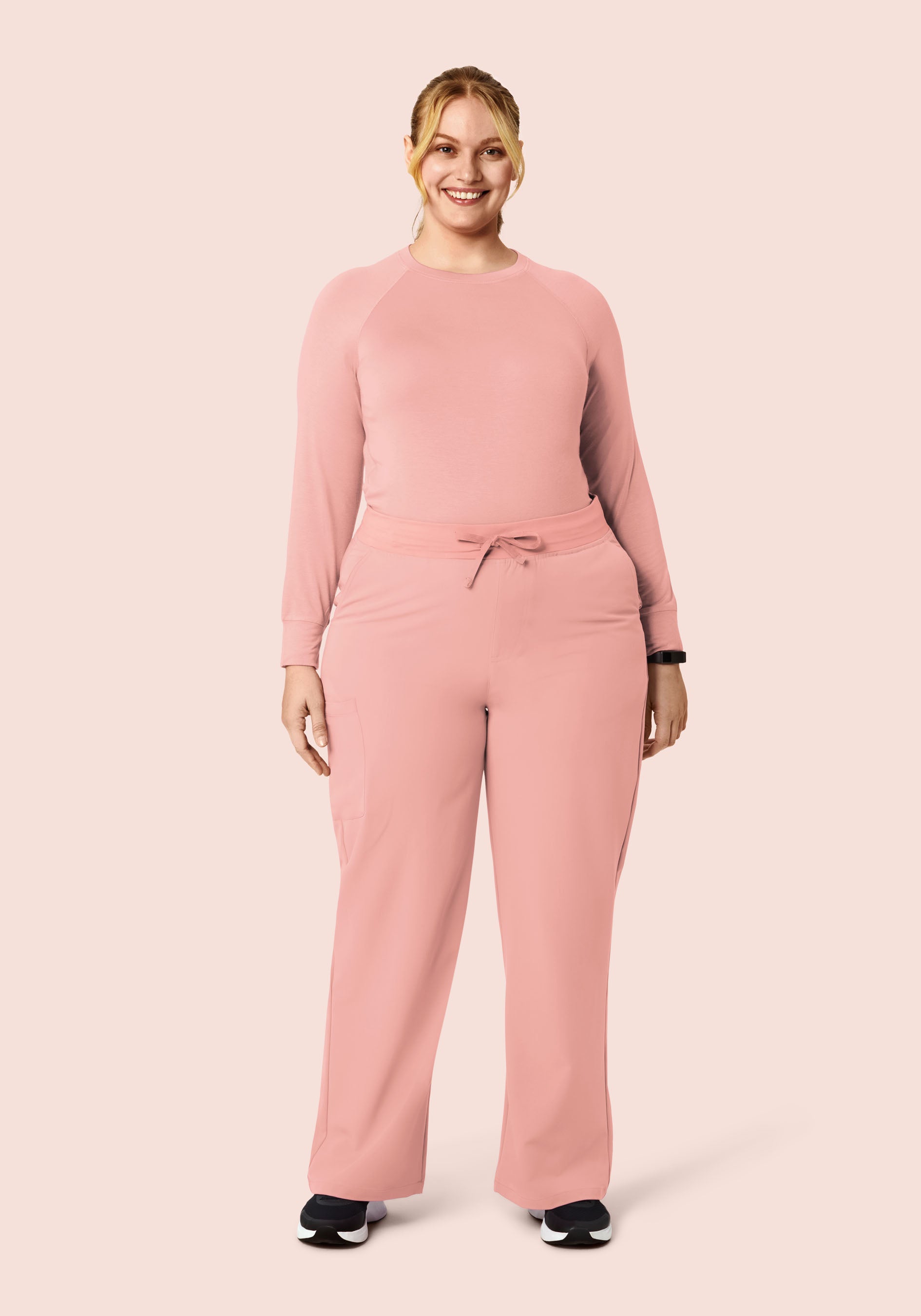 High Waisted Wide Leg Dusty Pink