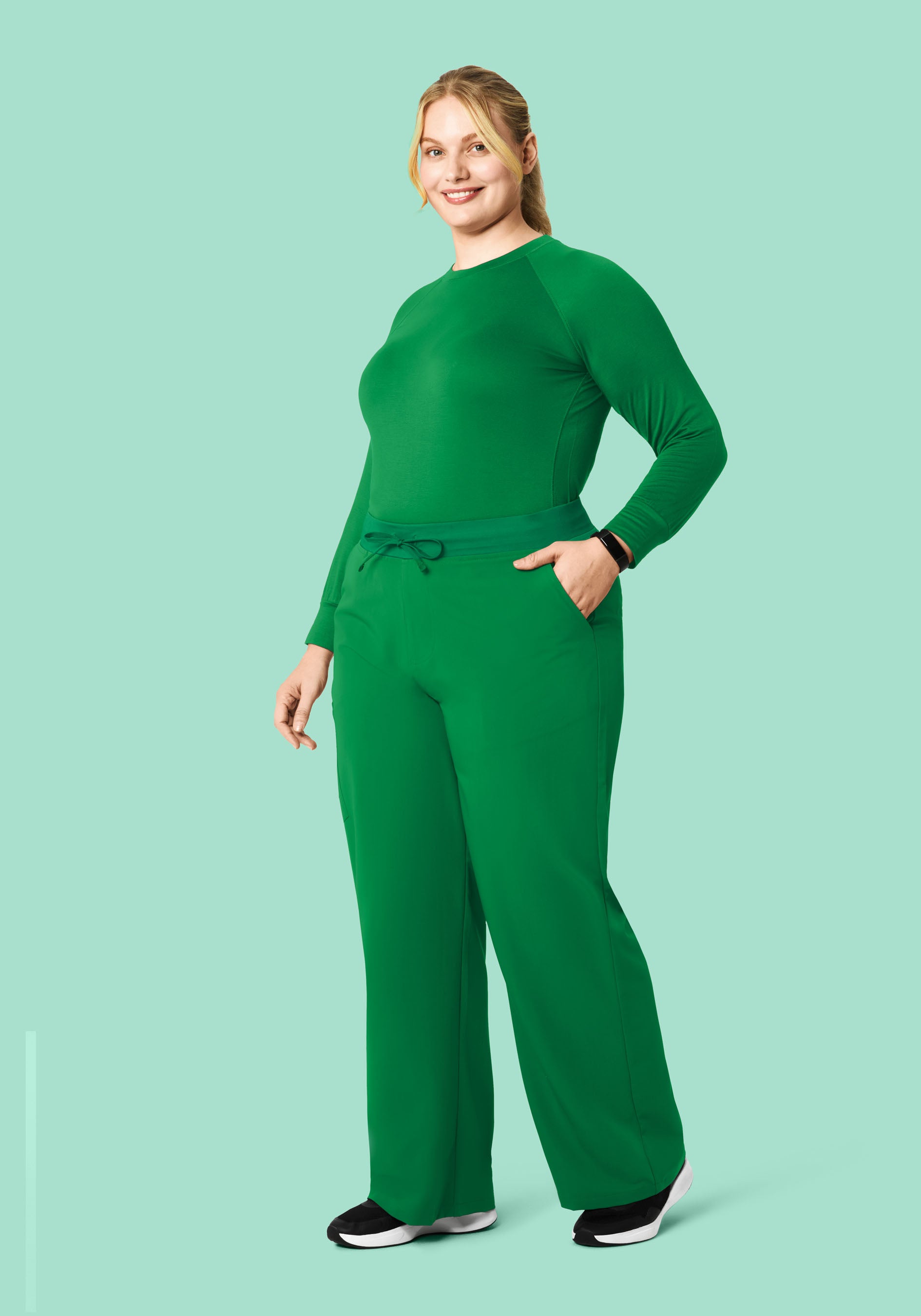High Waisted Wide Leg Emerald