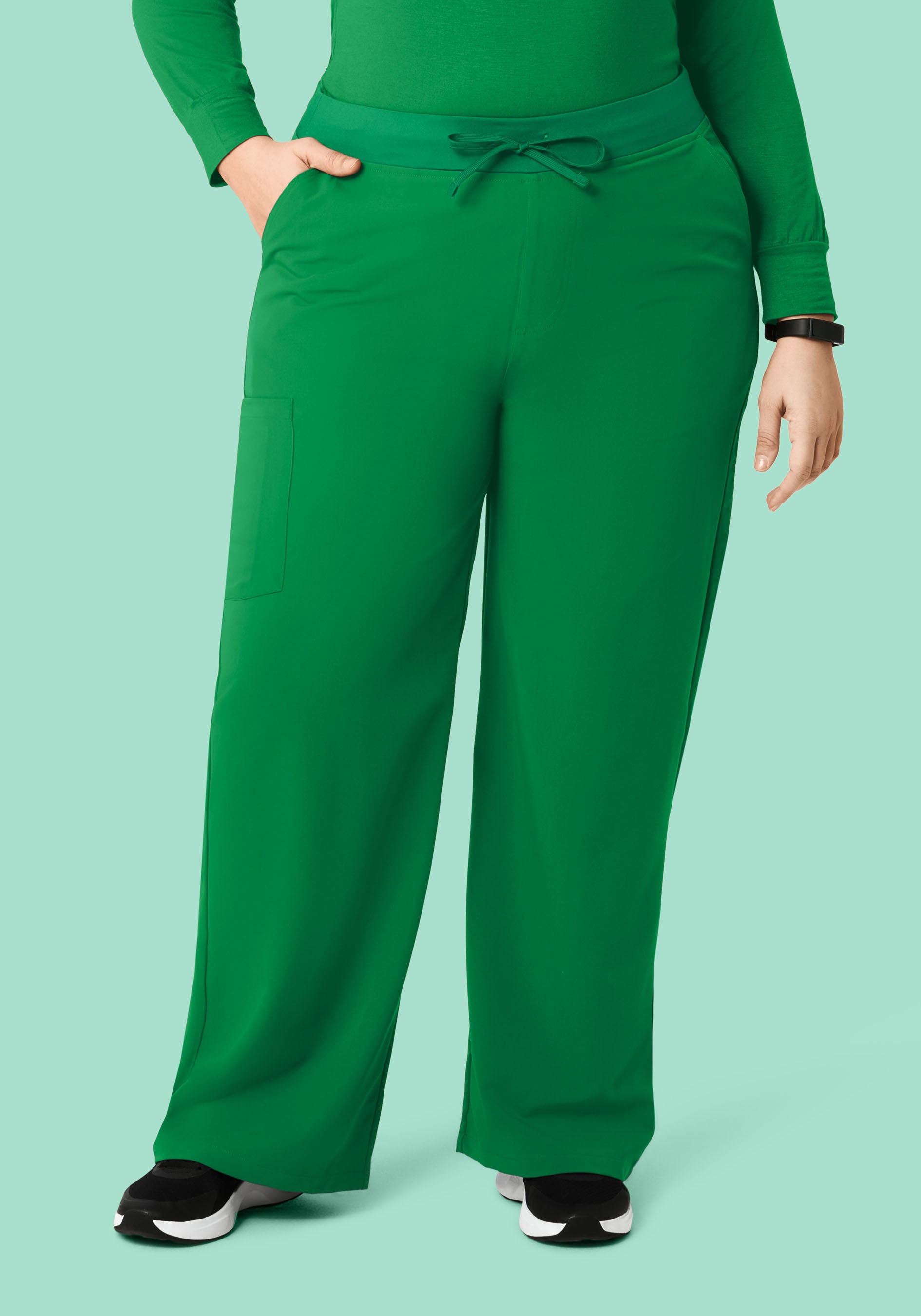 High Waisted Wide Leg Emerald