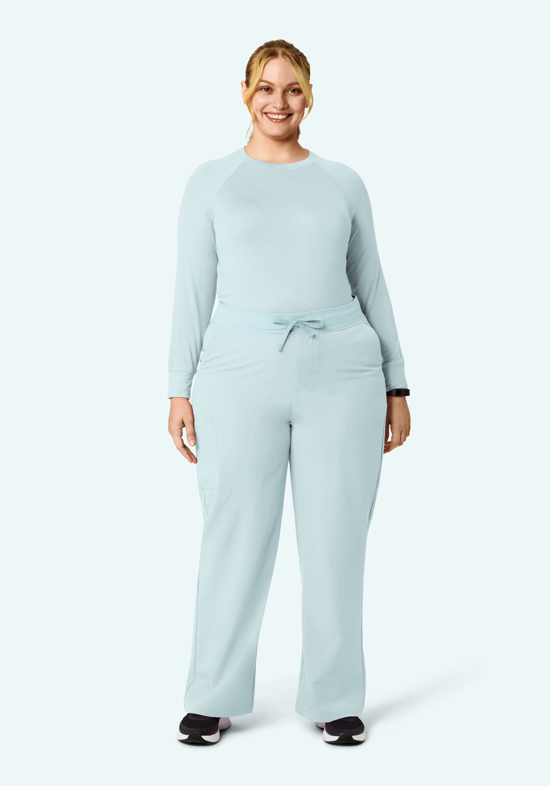 High Waisted Wide Leg Sky