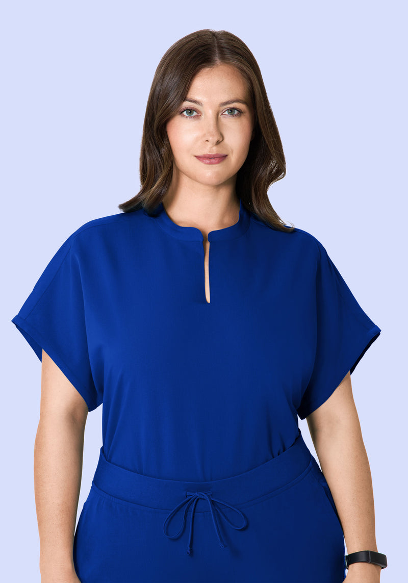 Mandarin Dolman Top Galaxy Blue