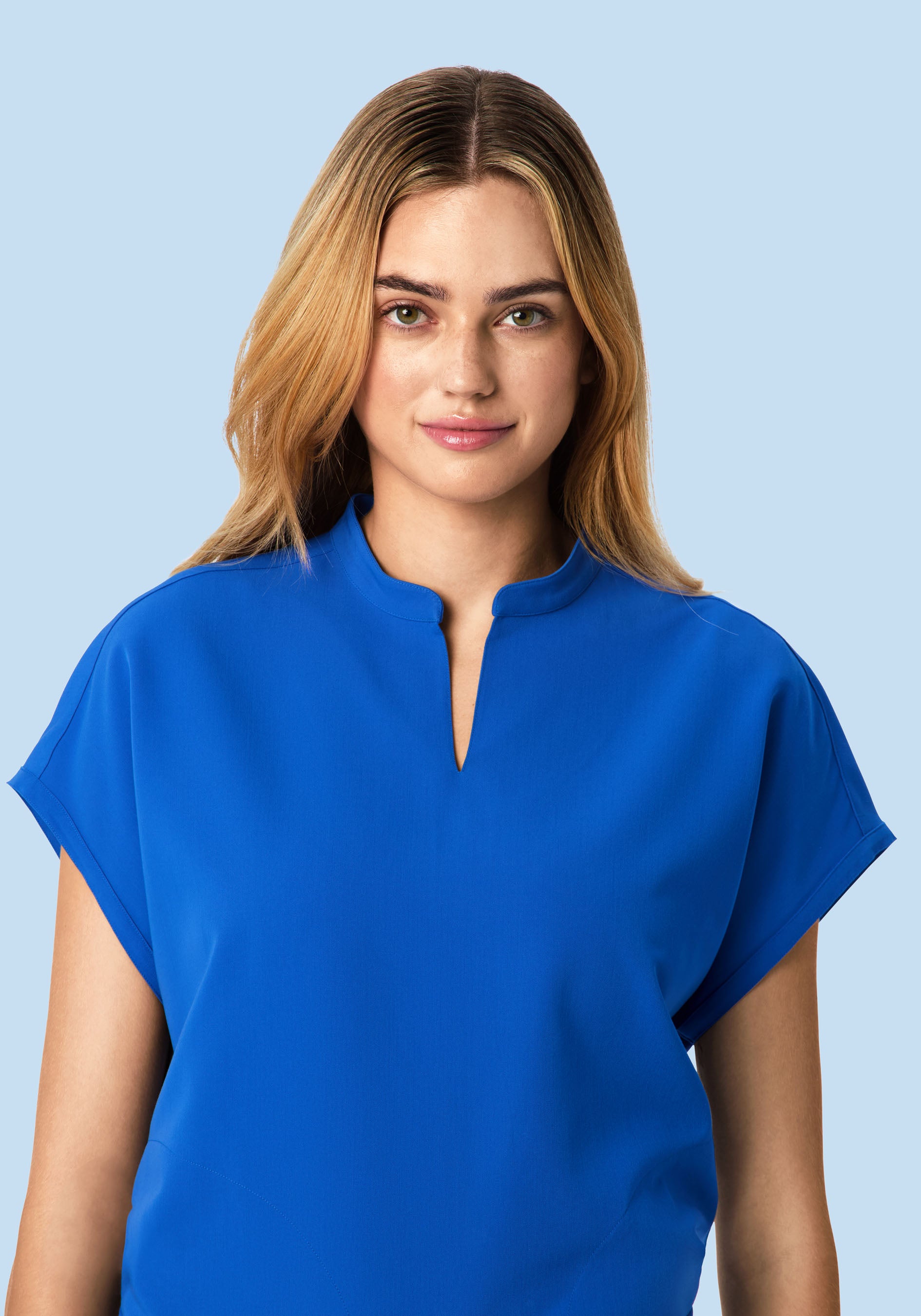 Mandarin Dolman Top Cobalt