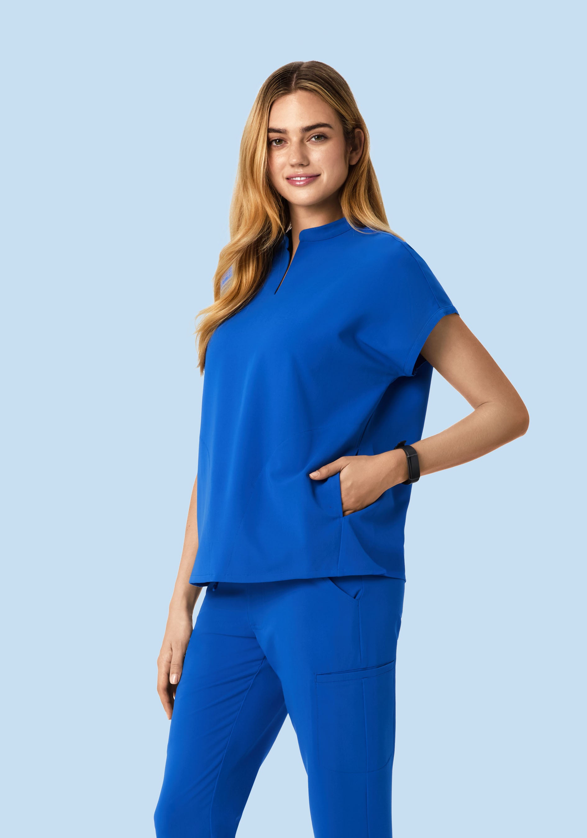 Mandarin Dolman Top Cobalt
