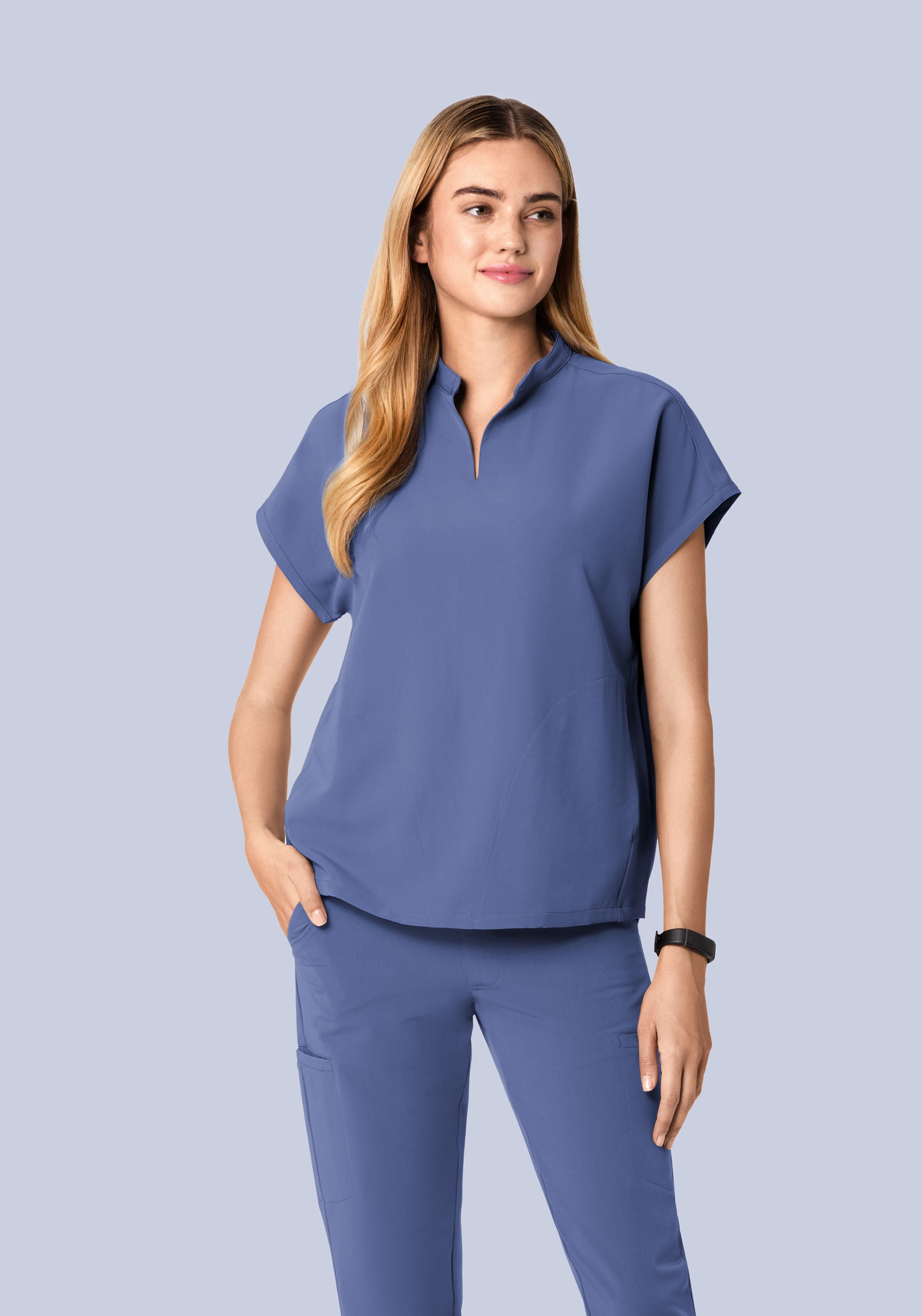 Mandarin Dolman Top Deep Periwinkle