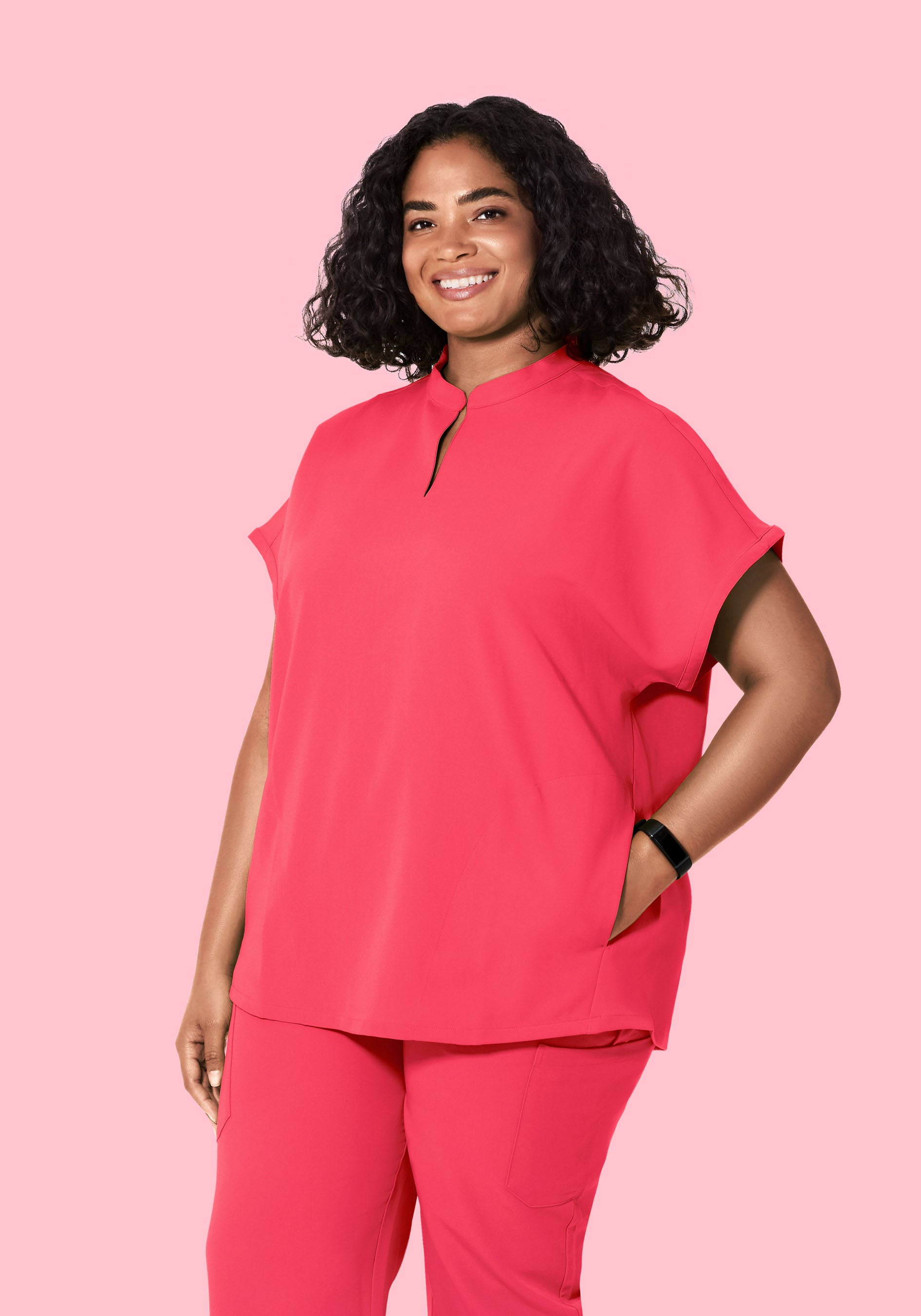 Mandarin Dolman Top Paradise Pink