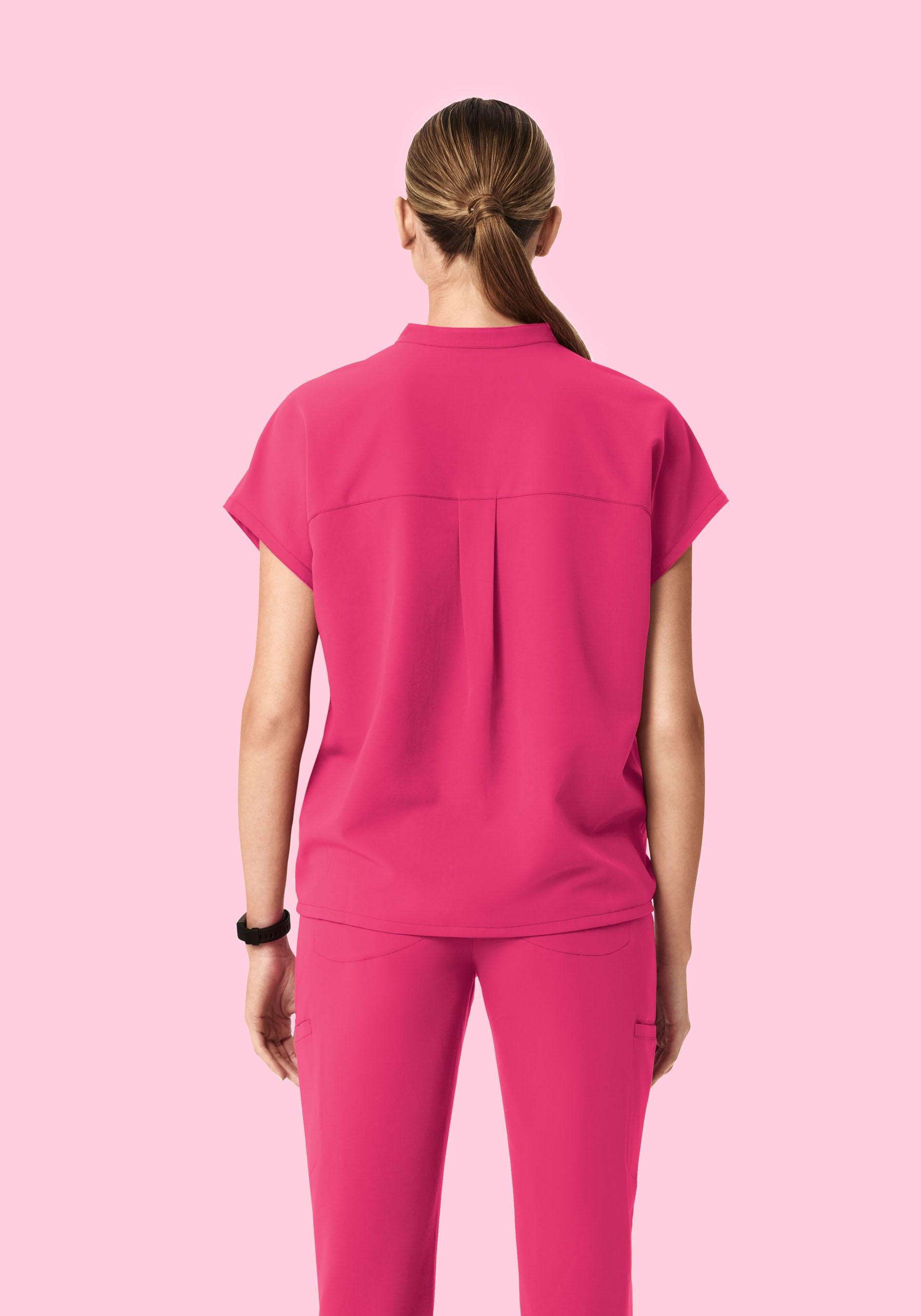 Mandarin Dolman Top Hot Pink