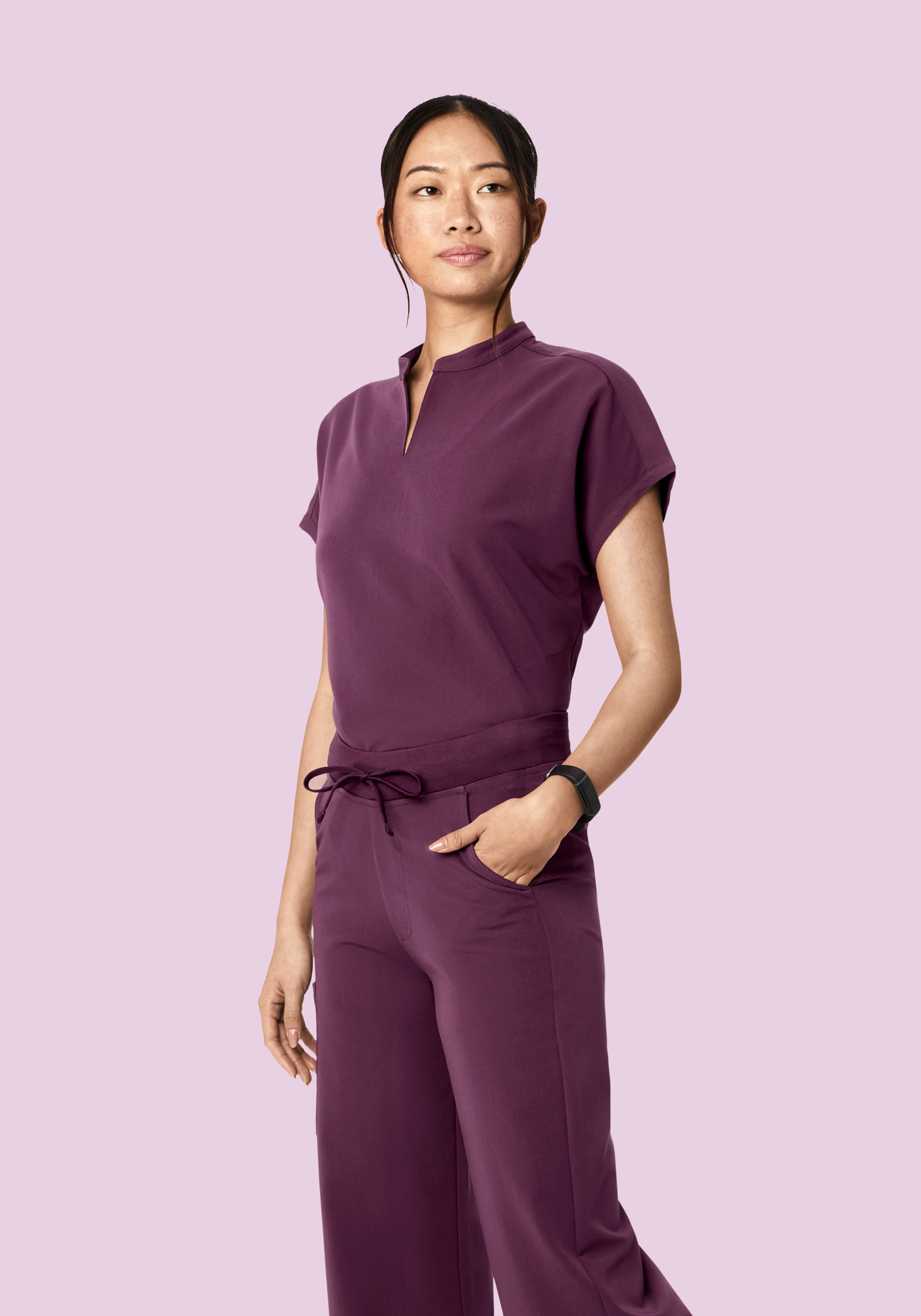 Mandarin Dolman Top Bordeaux