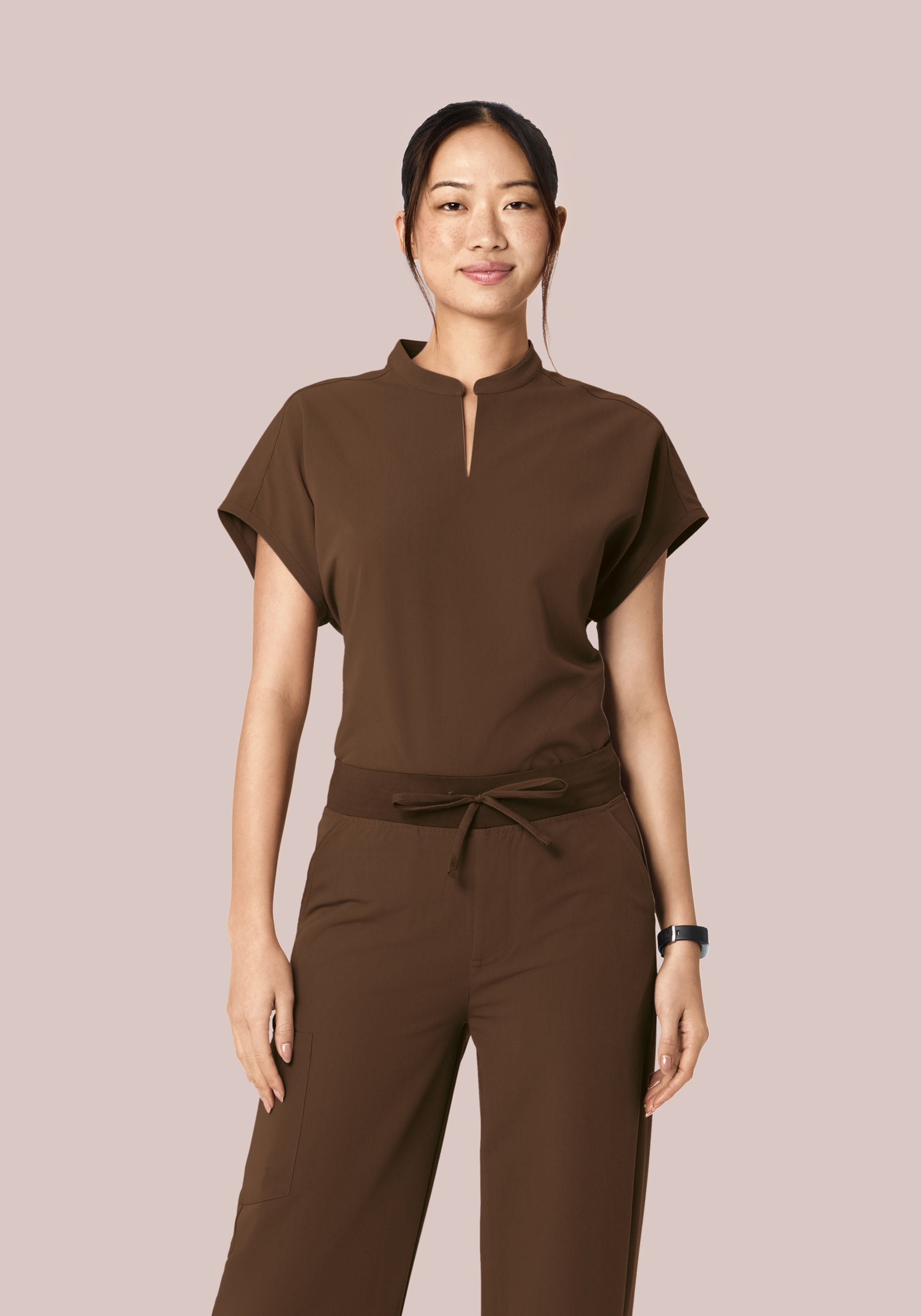 Mandarin Dolman Top Chocolate Brown