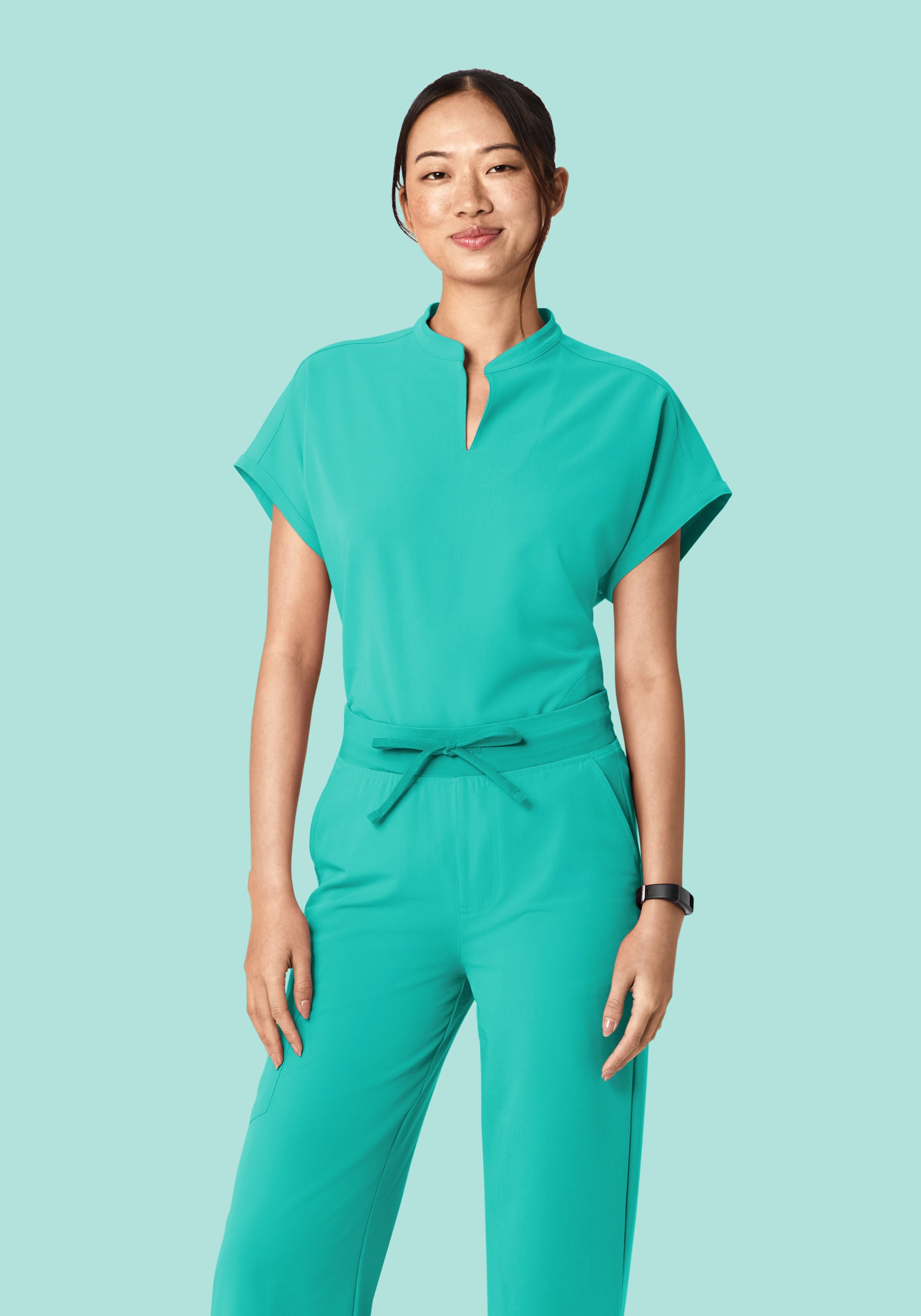 Mandarin Dolman Top Surgical Green