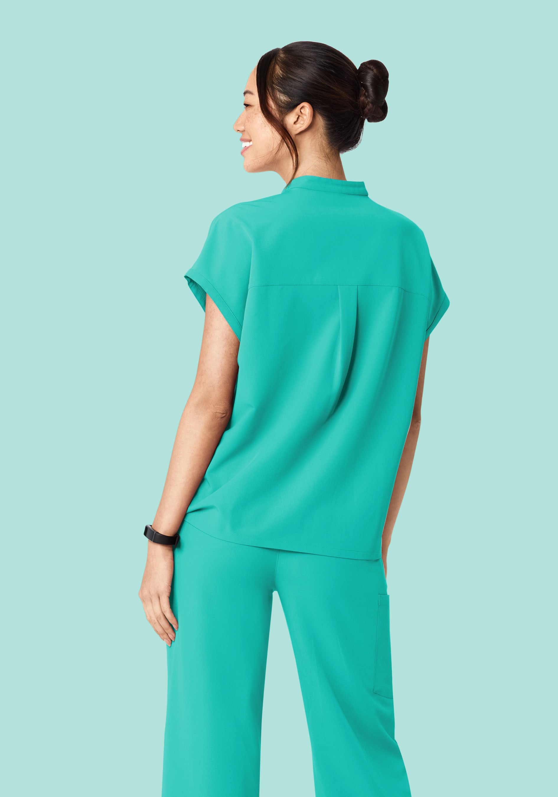Mandarin Dolman Top Surgical Green