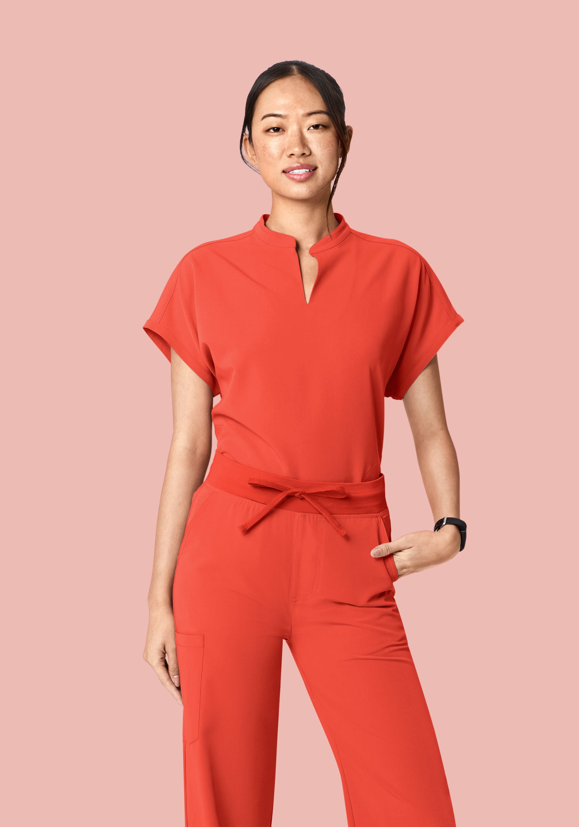 Mandarin Dolman Top Terracotta