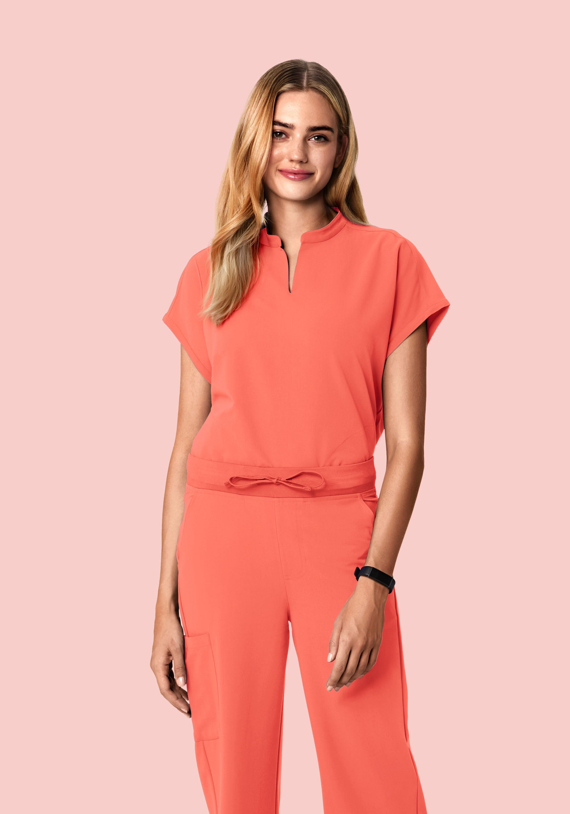 Mandarin Dolman Top Coral