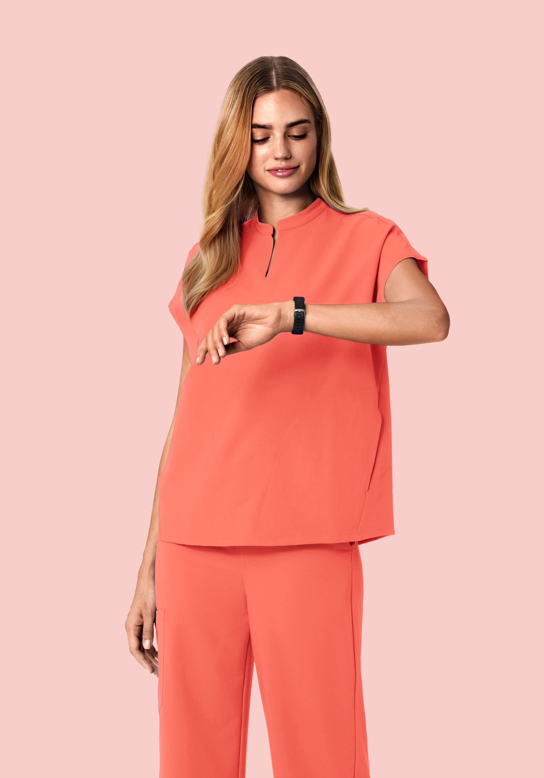Mandarin Dolman Top Coral
