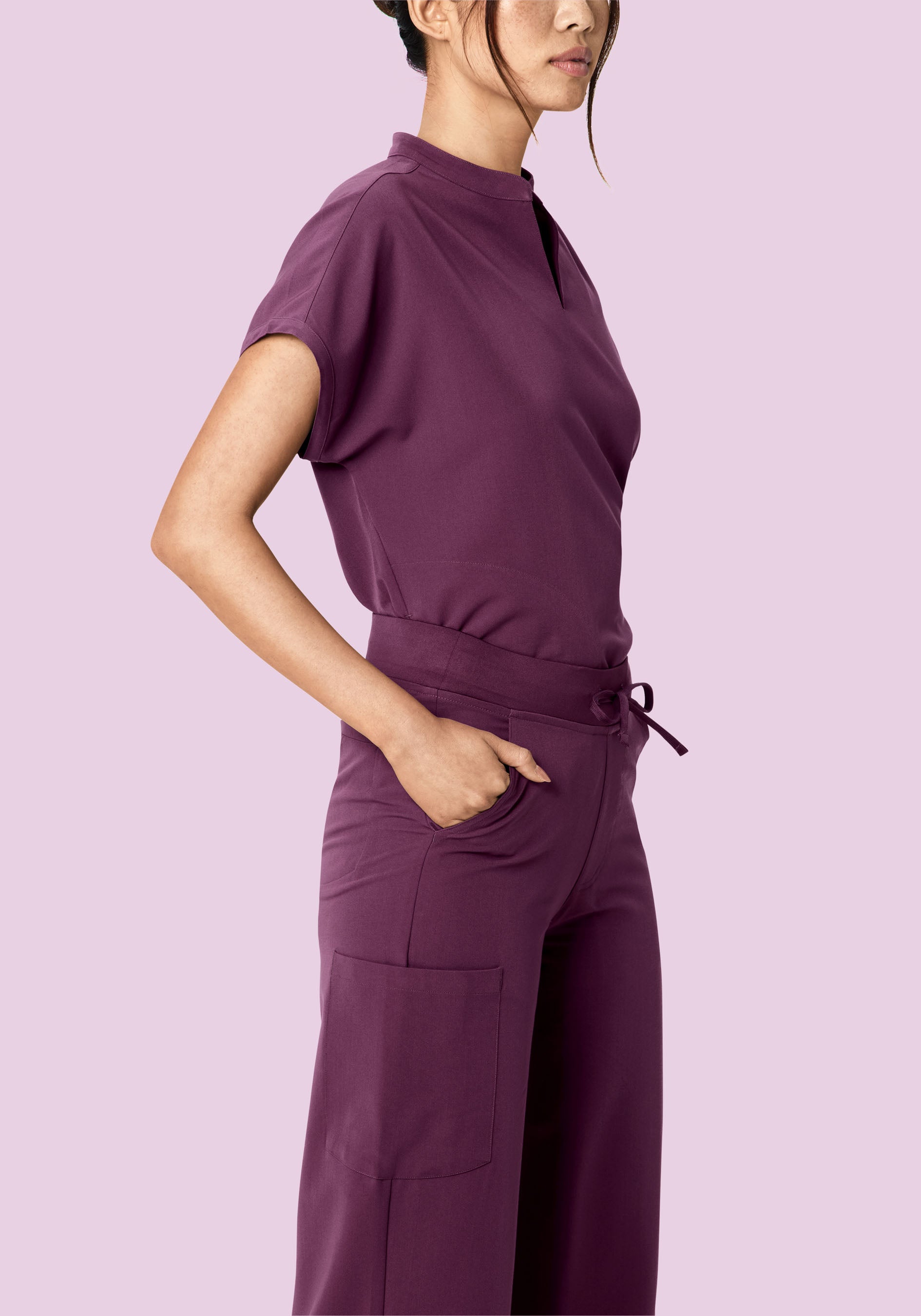 High Waisted Wide Leg Bordeaux