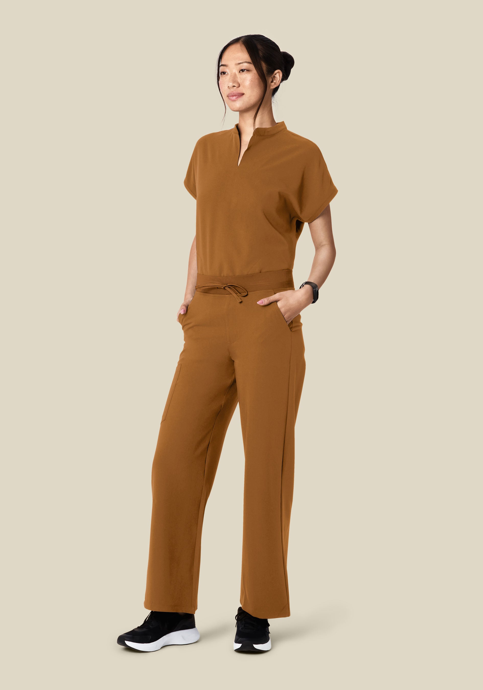 High Waisted Wide Leg Camel