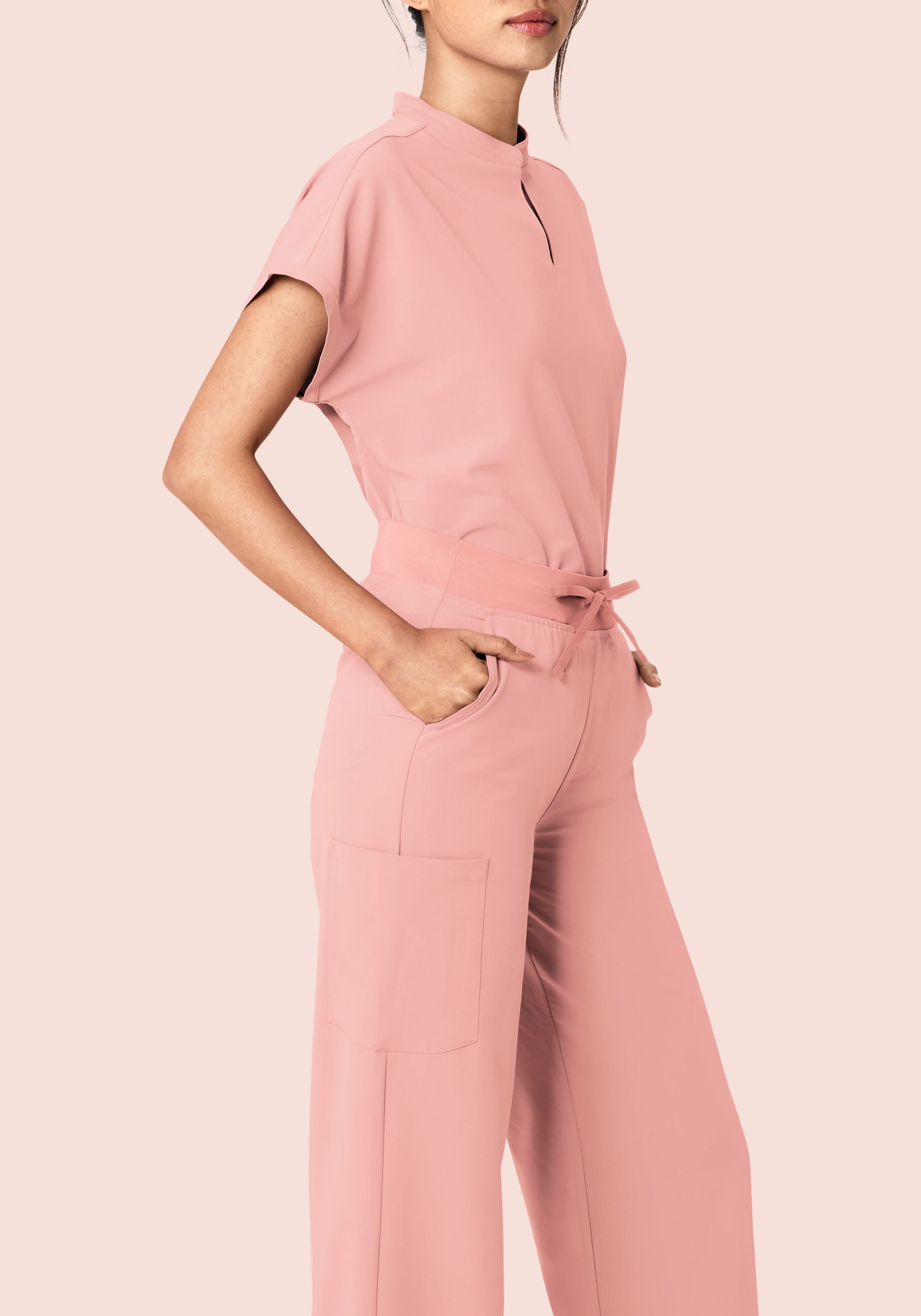 High Waisted Wide Leg Dusty Pink