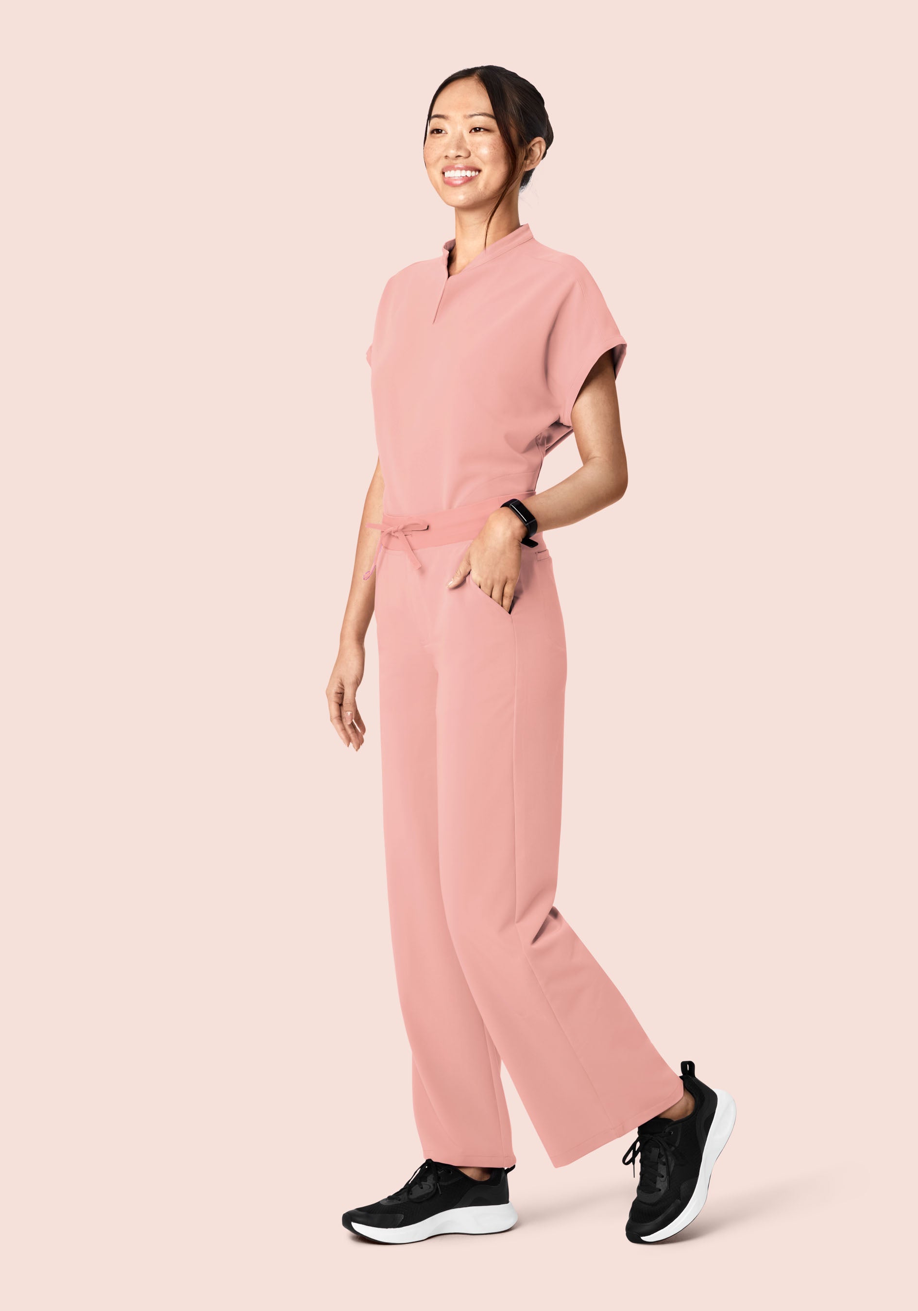 High Waisted Wide Leg Dusty Pink